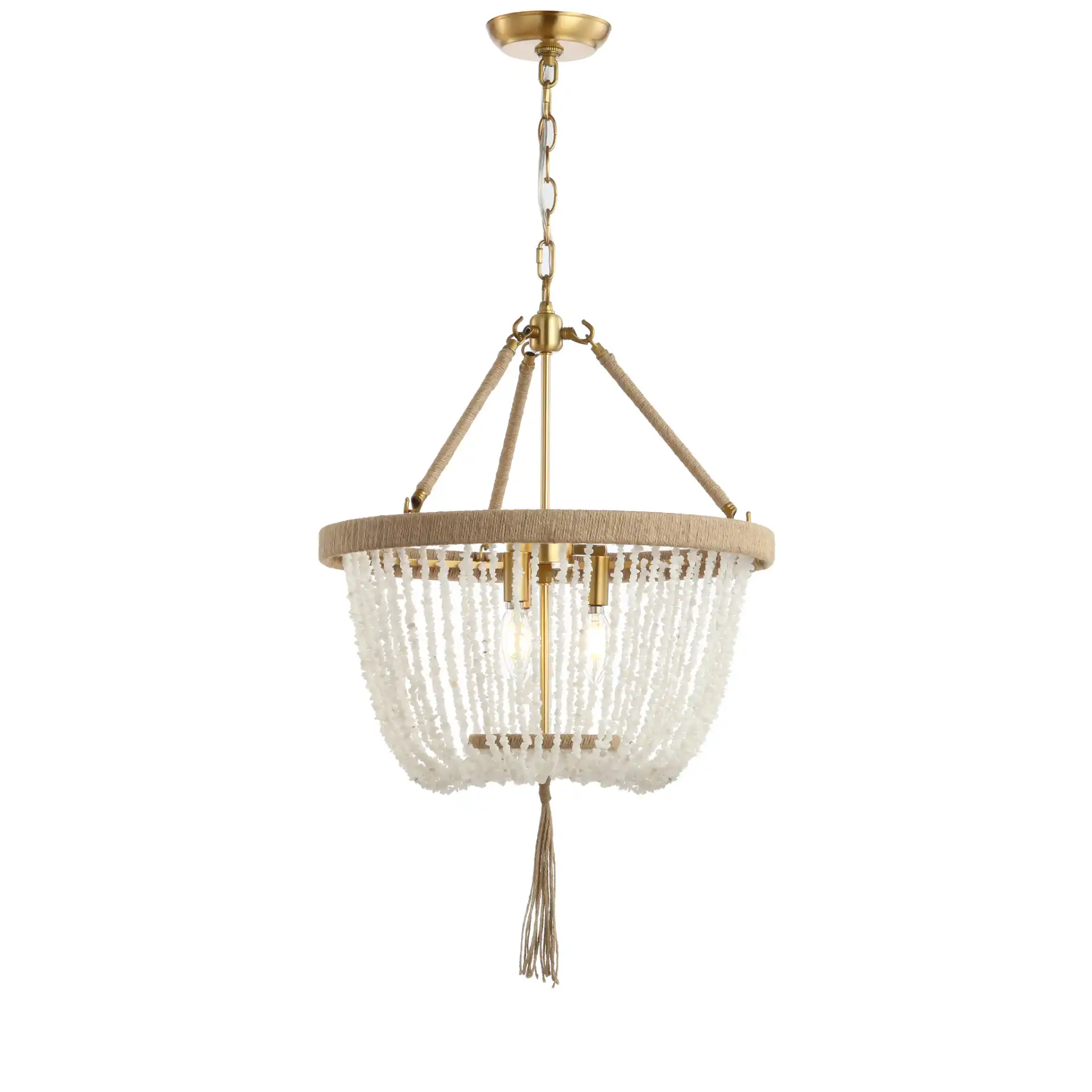 Cydney Three-Light Pendant in Brass Gold / White