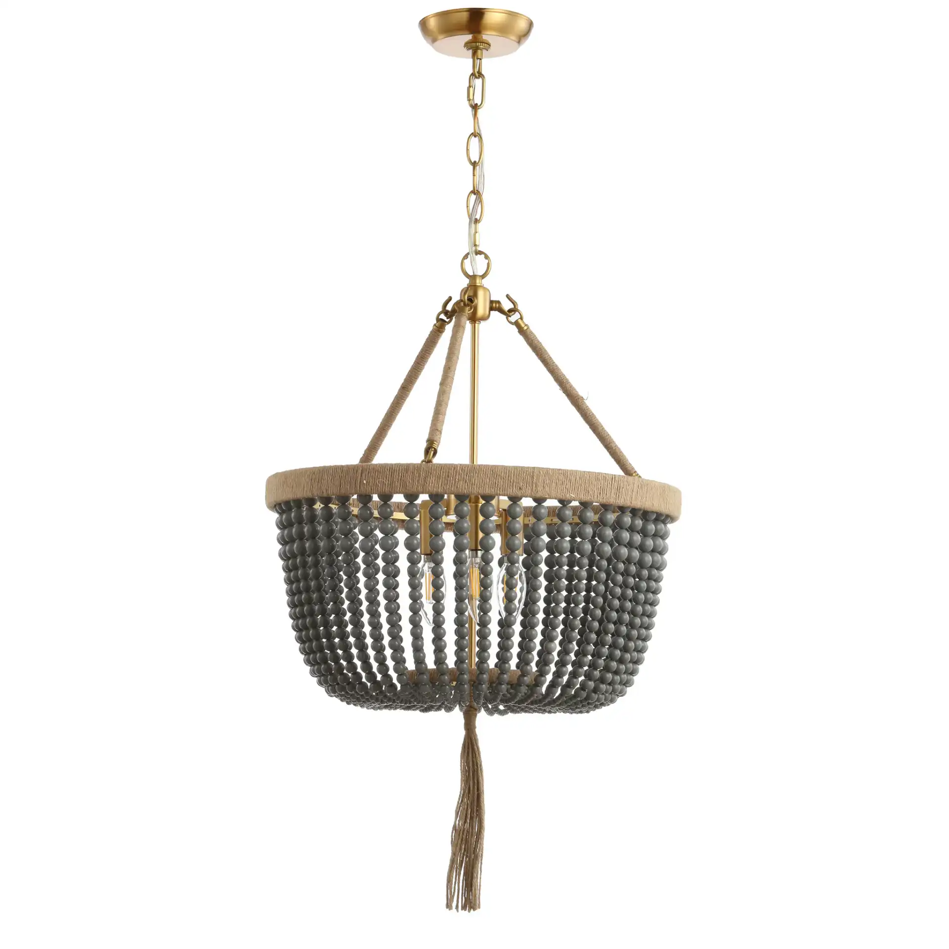 Adra Three-Light Pendant in Gray, detail view