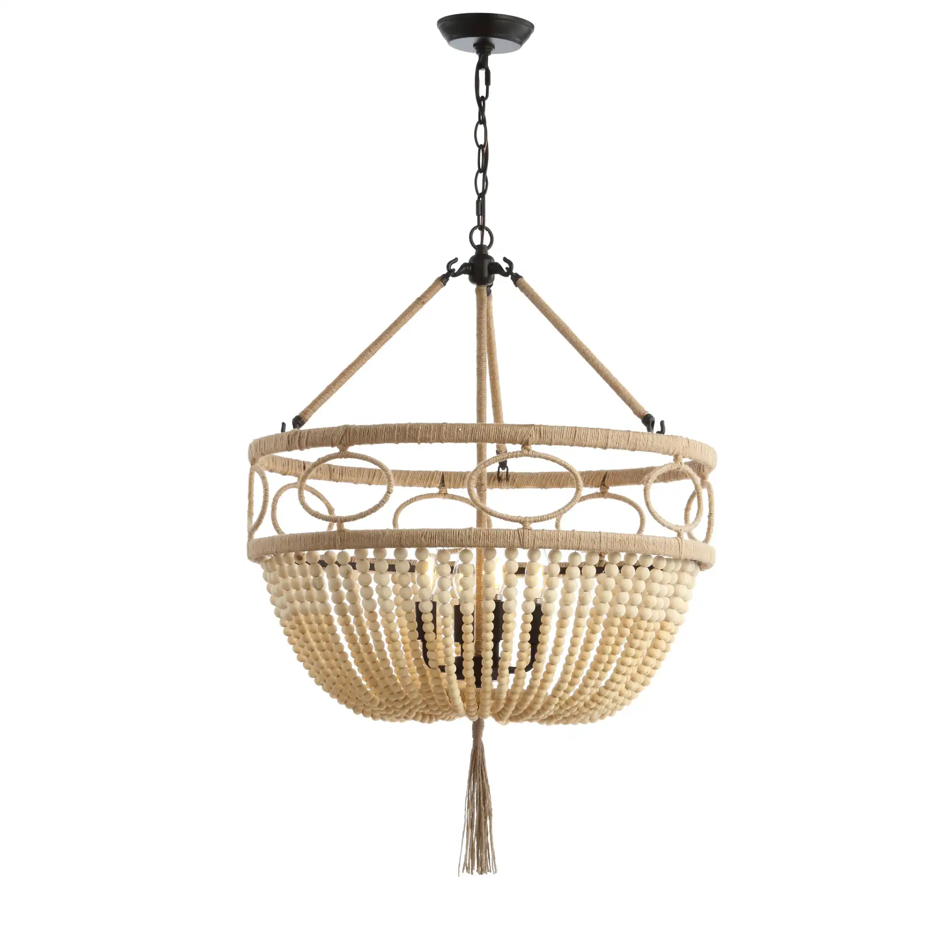 Whitley Four-Light Pendant in Natural / Bronze