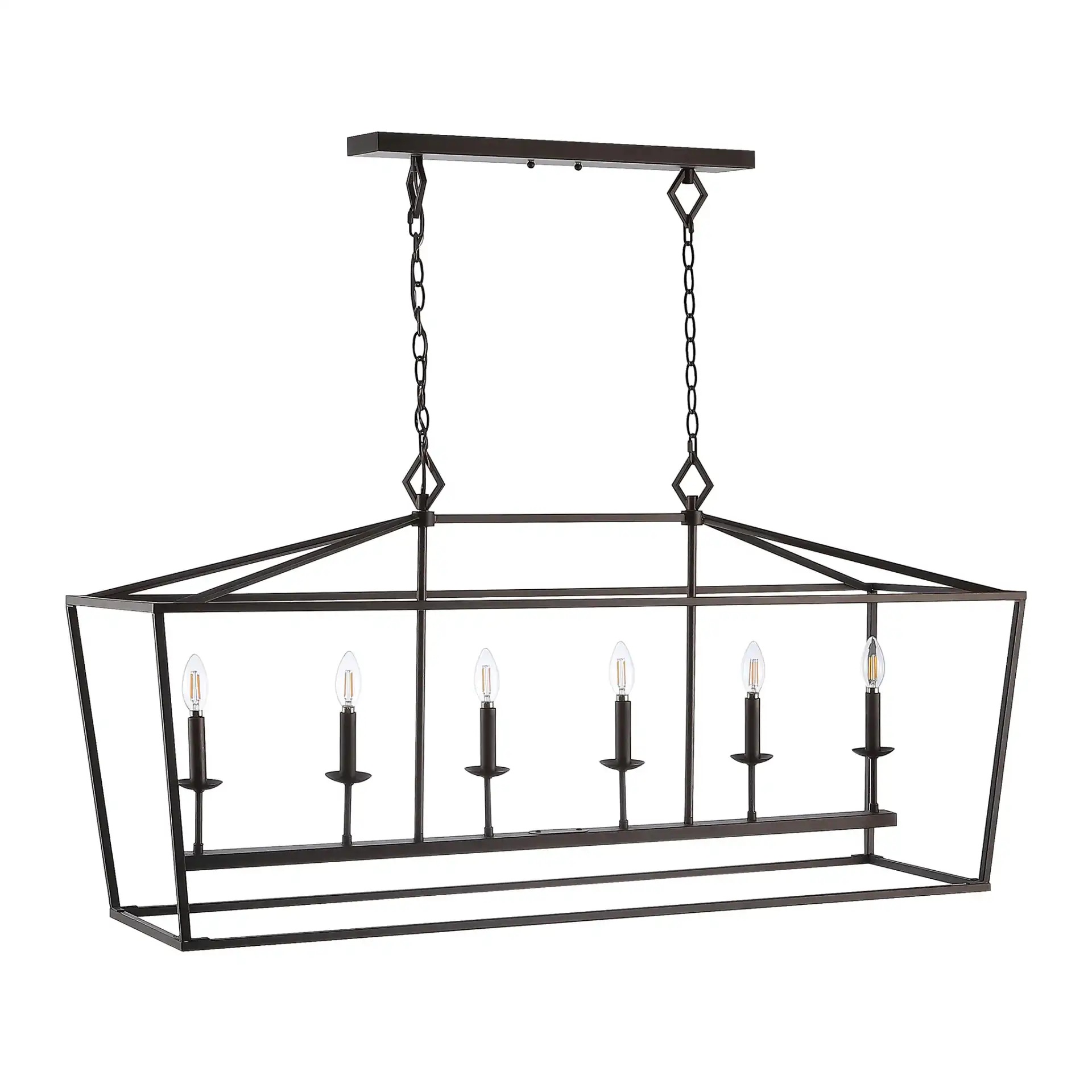 Prener Six-Light Pendant in Oil Rubbed Bronze (Black), detail view
