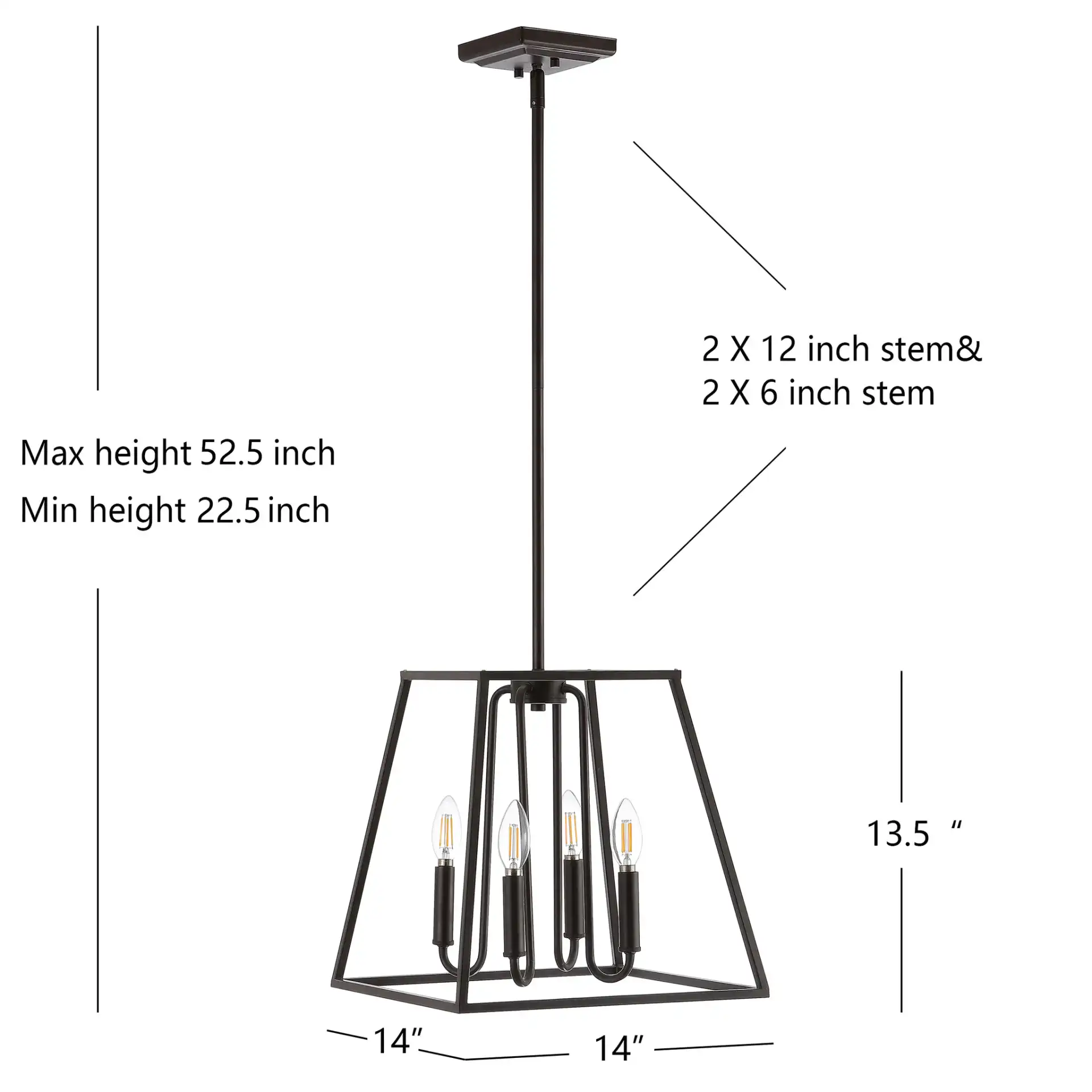 Porten Four-Light Pendant in Oil Rubbed Bronze (Black), detail view
