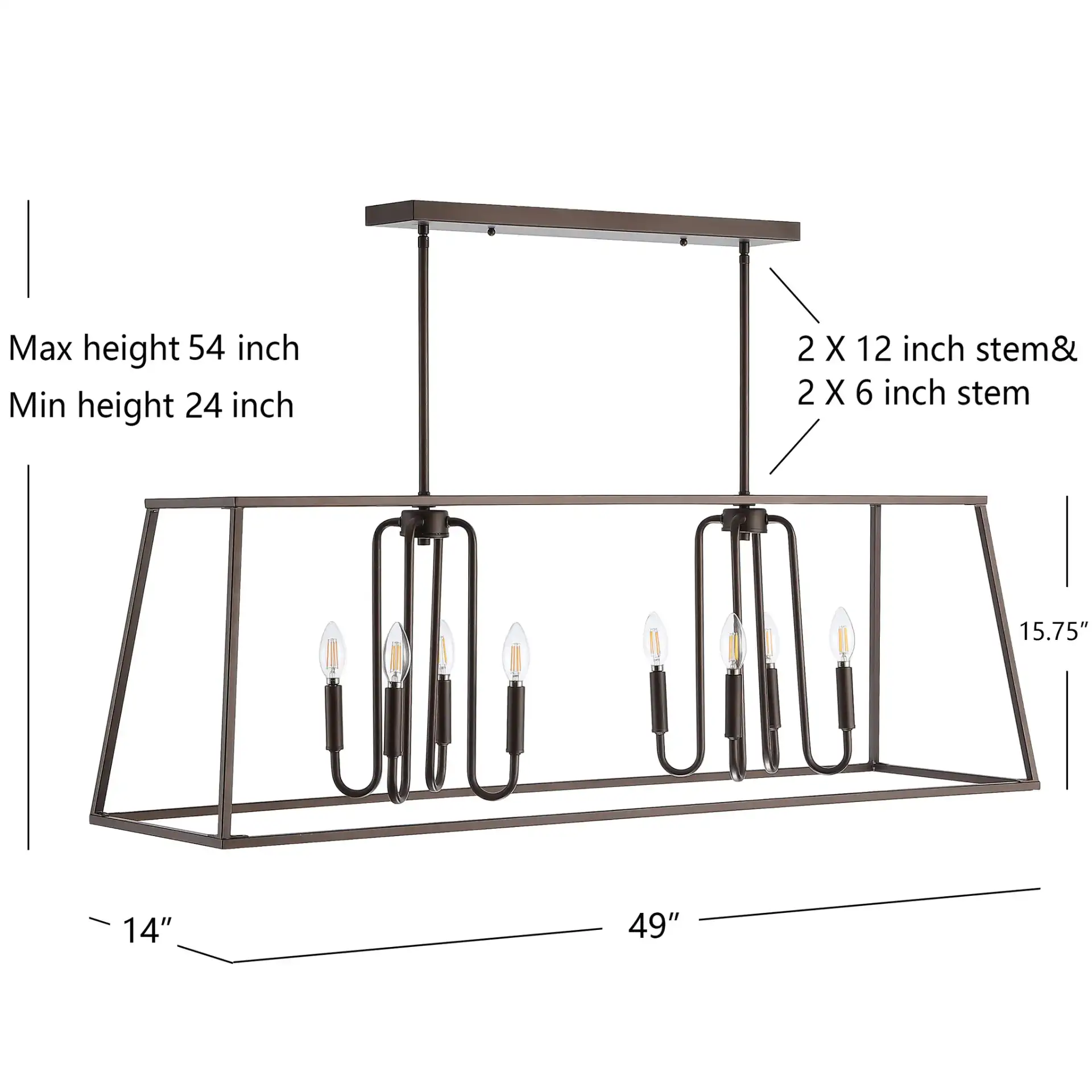 Onia Eight-Light Pendant in Oil Rubbed Bronze (Black), detail view