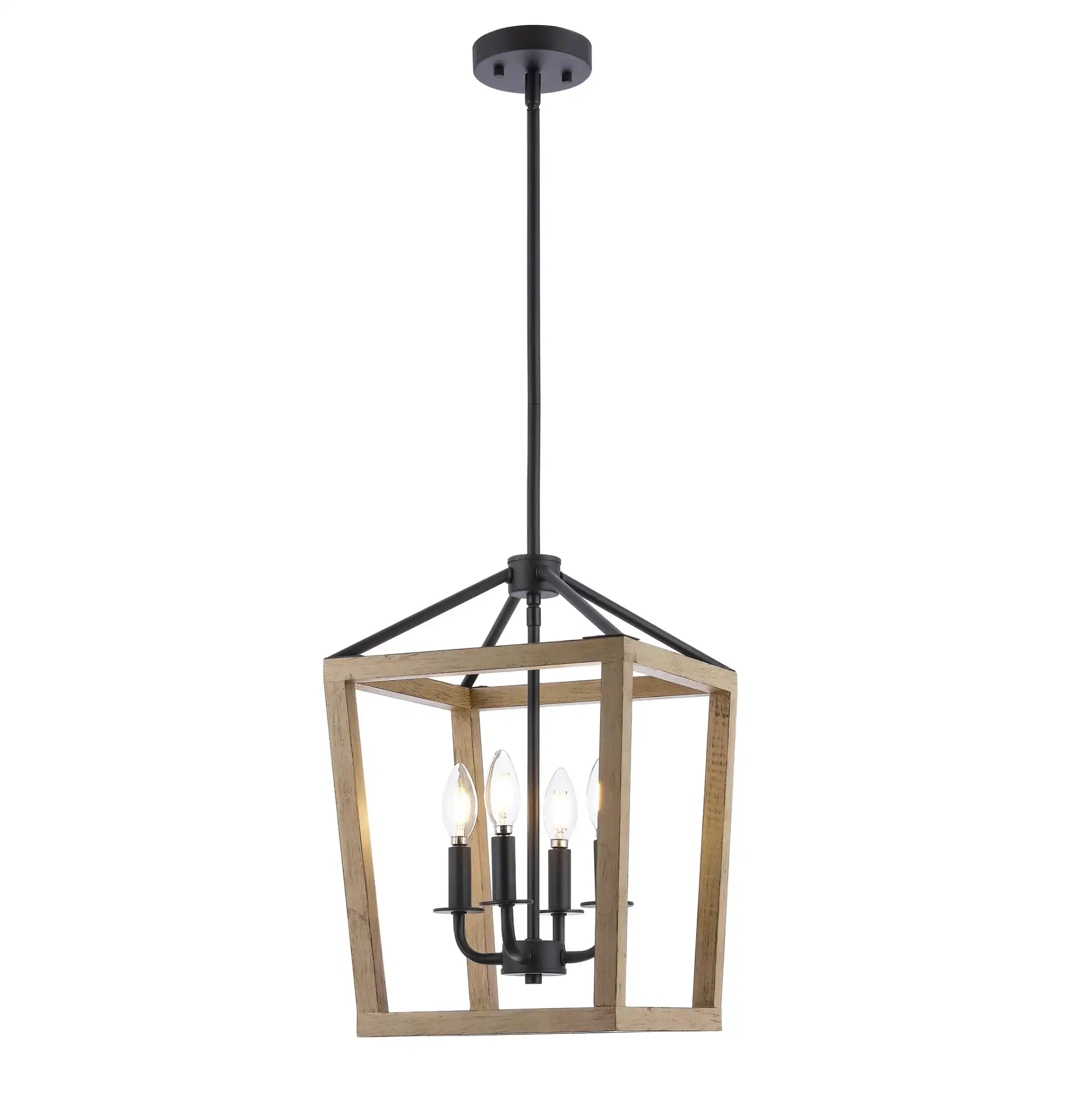 Valdis Four-Light Pendant in Natural / Black