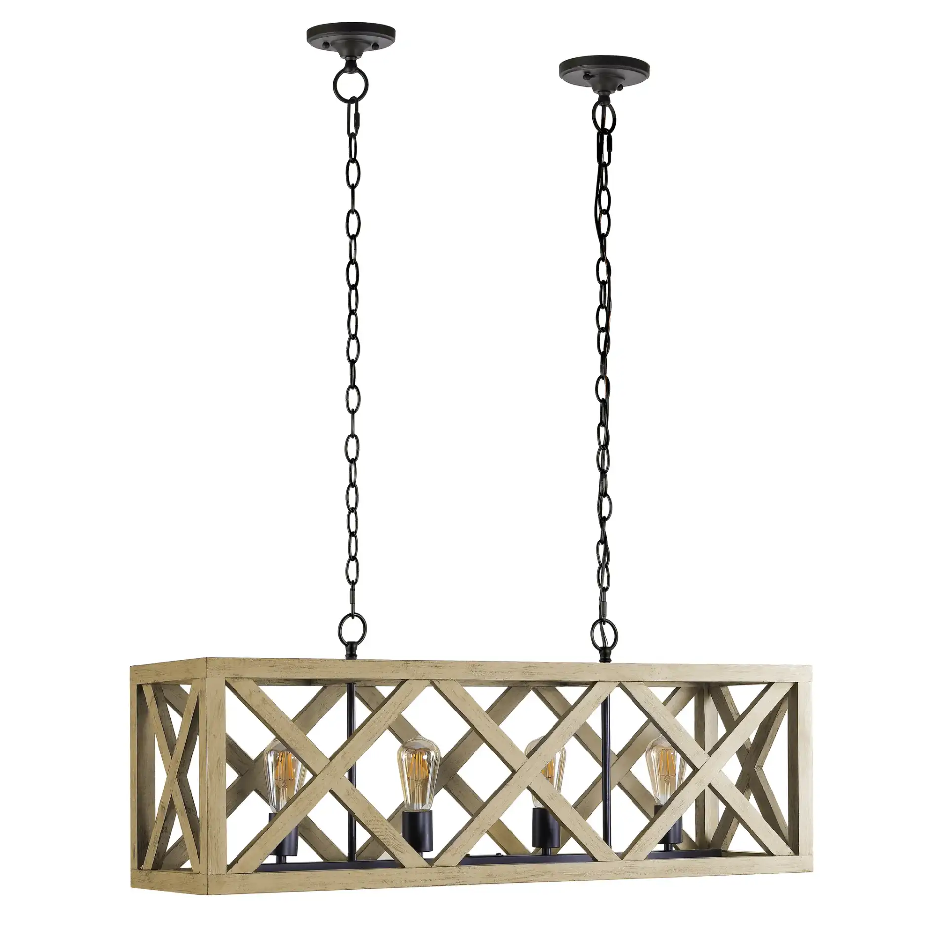Sagan Four-Light Pendant in Natural / Black, detail view