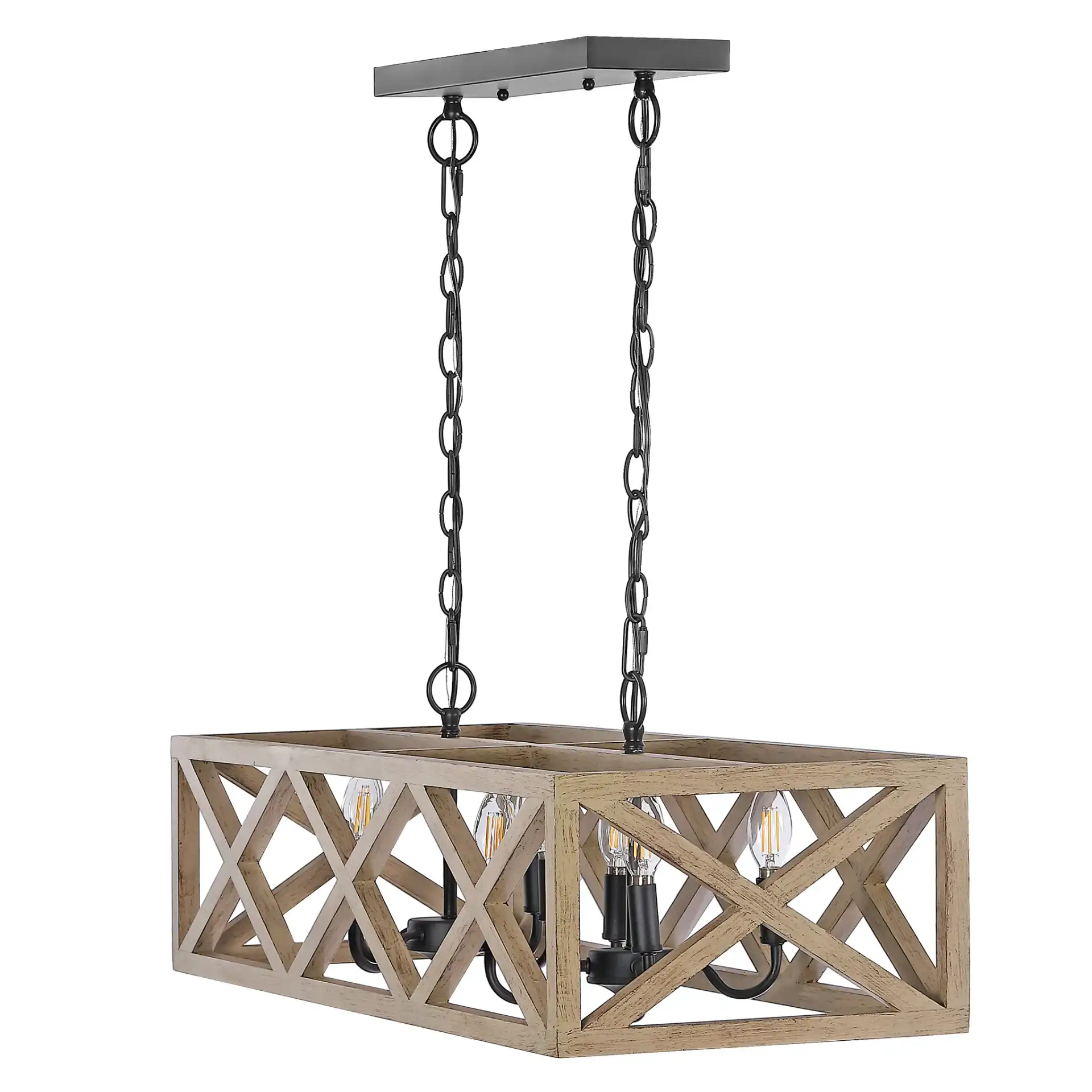 Quentin Eight-Light Pendant in Black, detail view