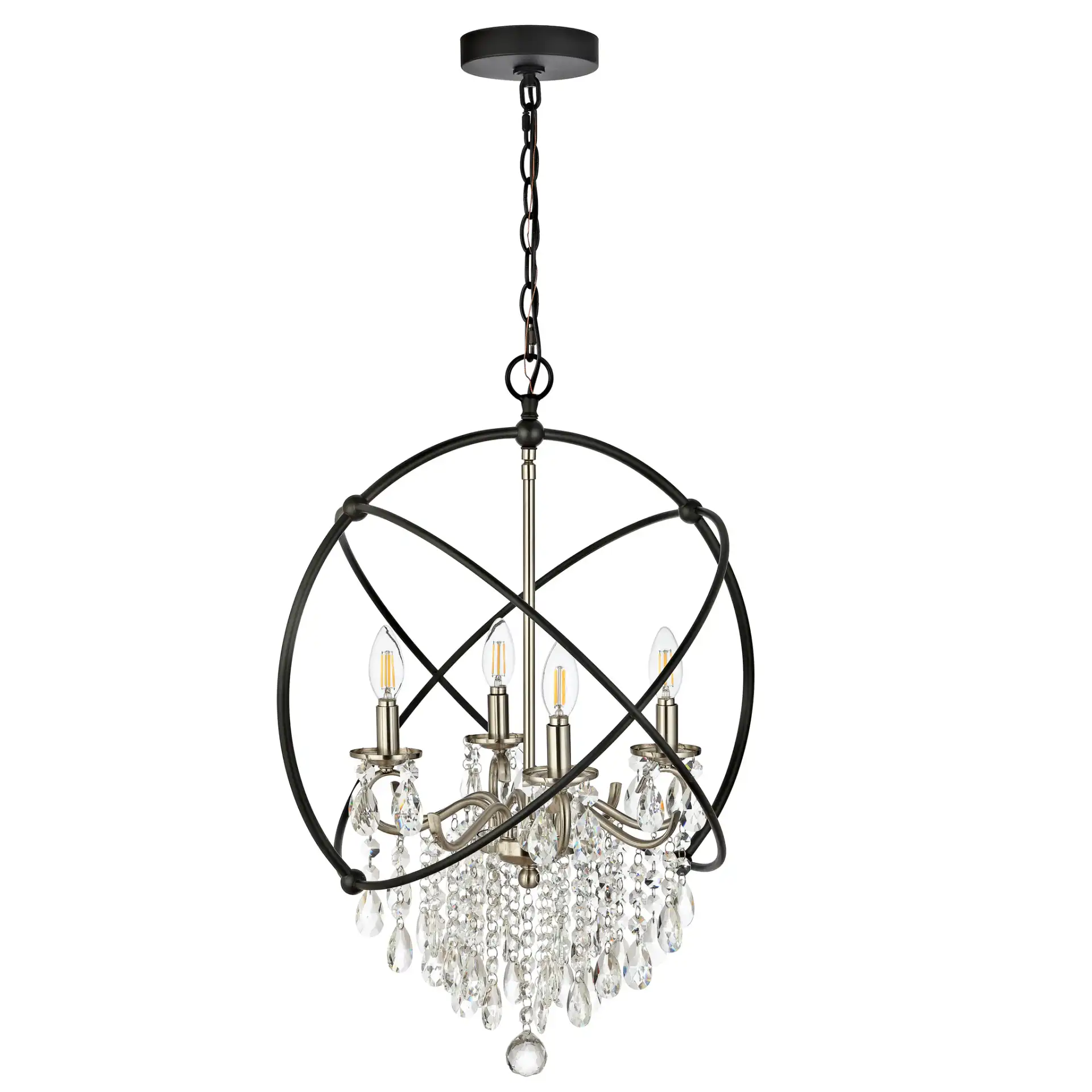 Sabina Four-Light Pendant in Bronze, detail view