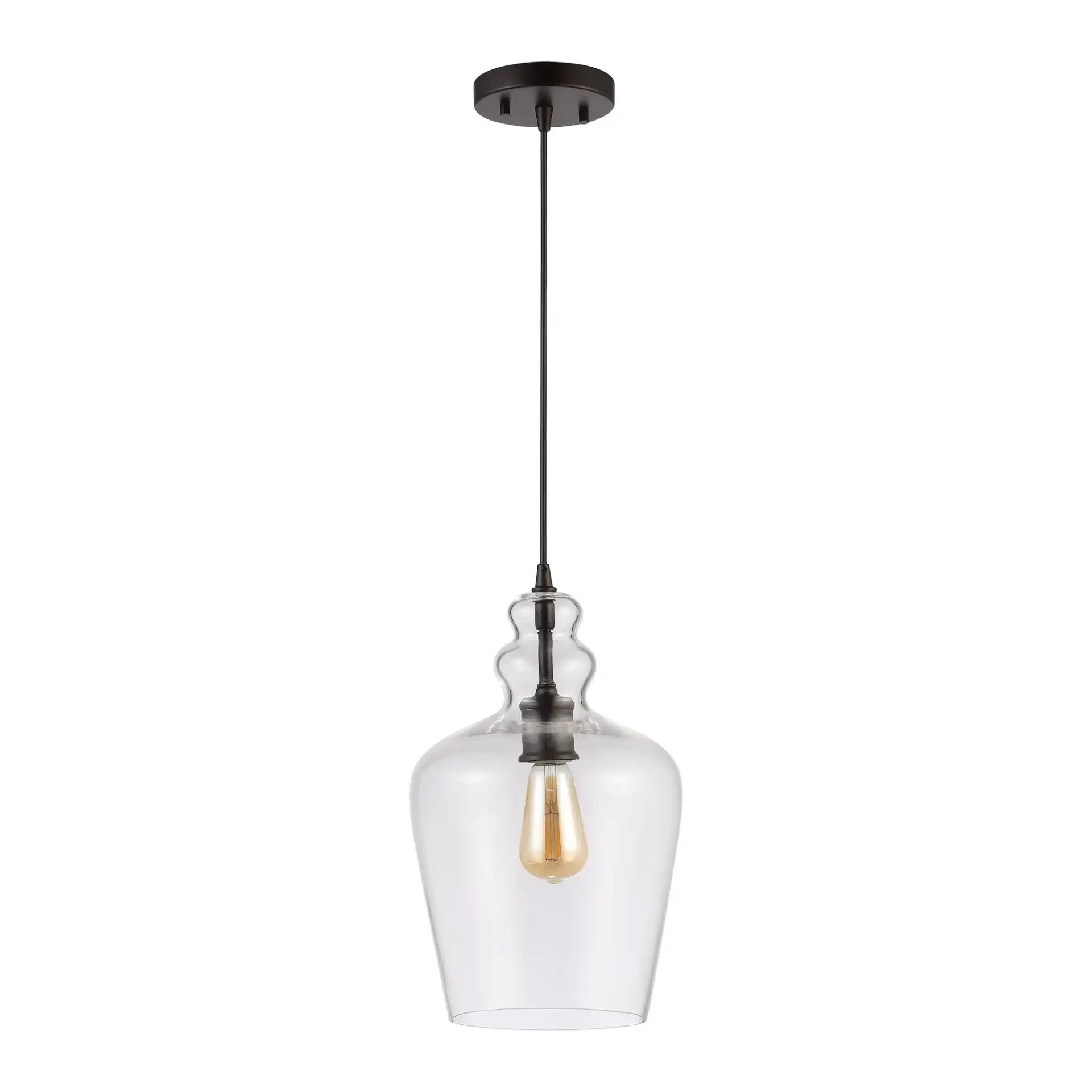 Catlen 9 Inch Pendant in Brass, detail view