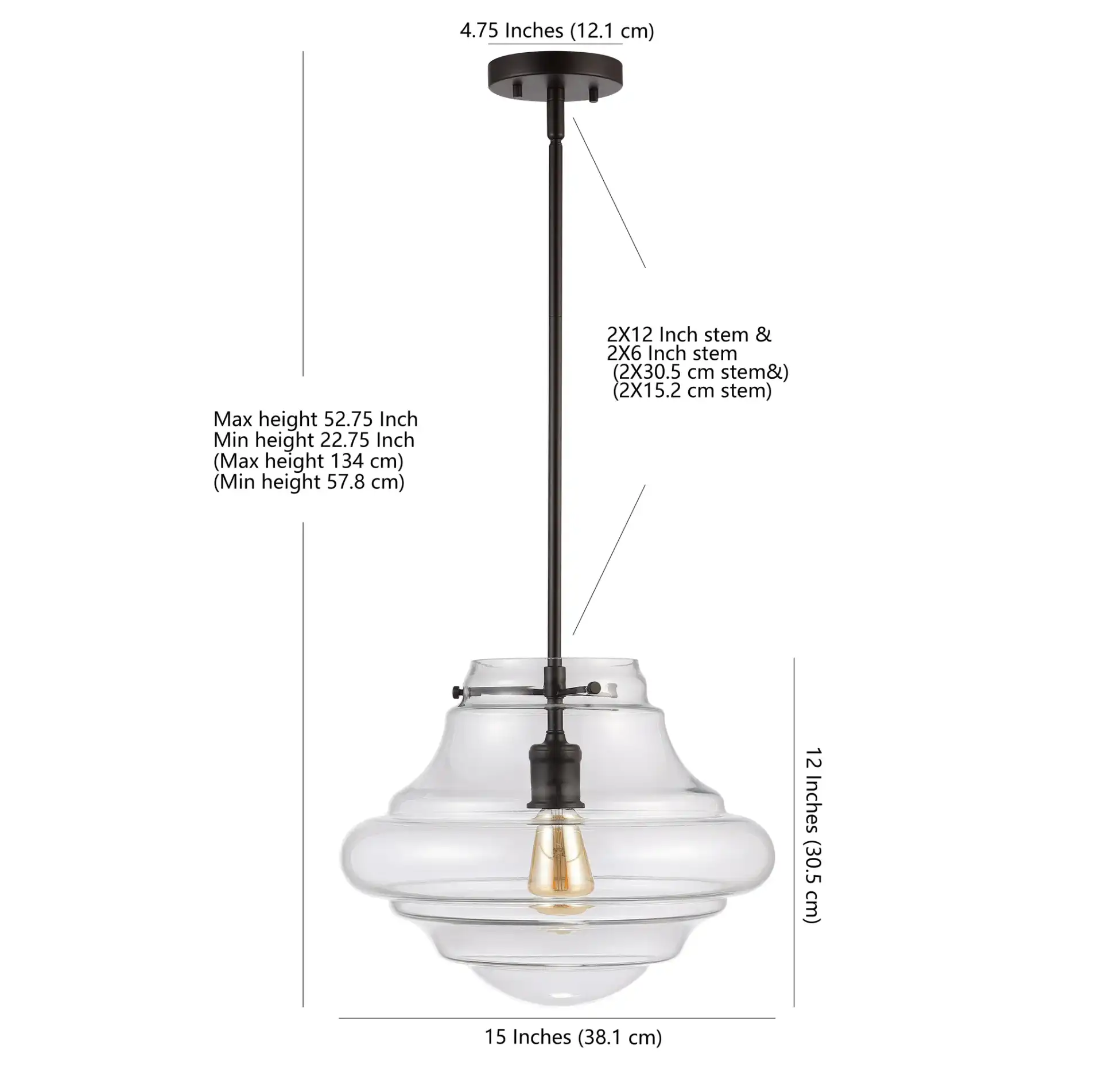 Oslen Pendant in Oil Rubbed Bronze, detail view