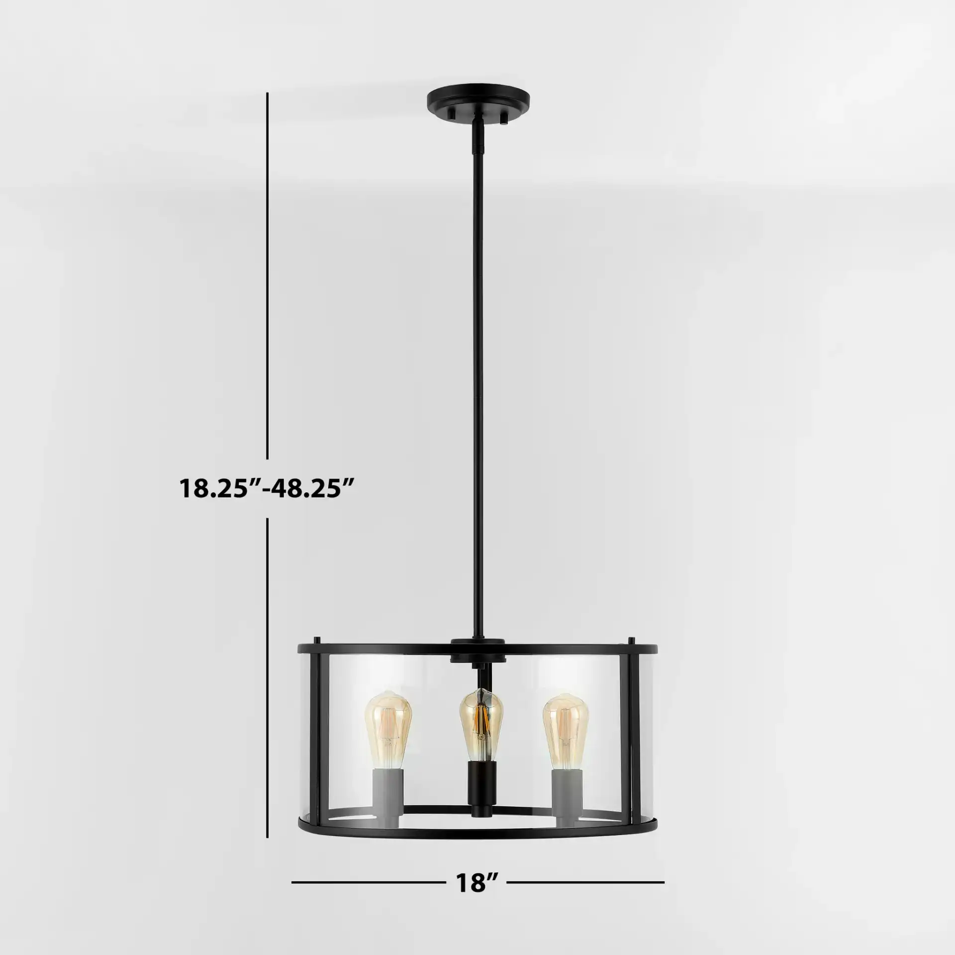 Manlen Three-Light Pendant in Bronze, detail view