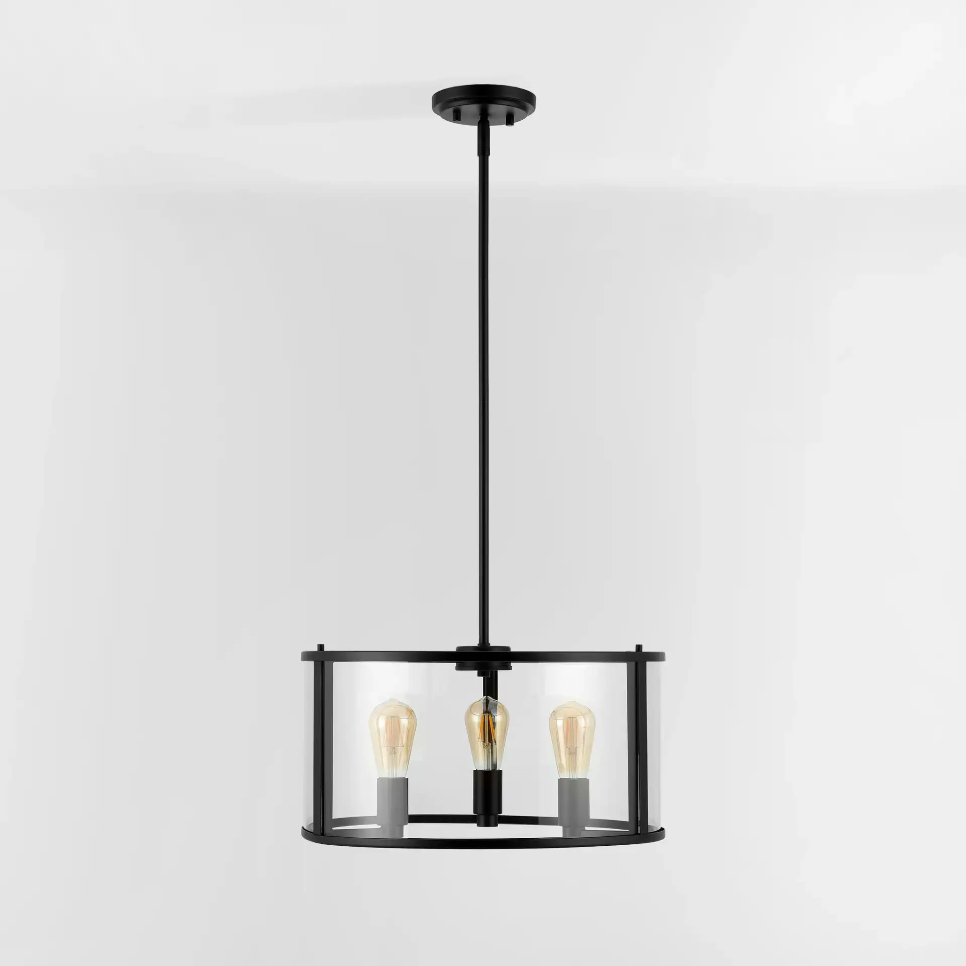 Manlen Three-Light Pendant in Bronze, detail view