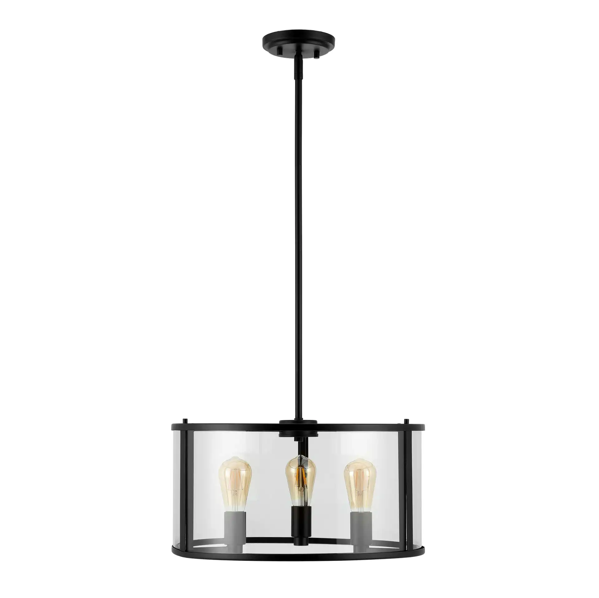 Manlen Three-Light Pendant in Bronze, detail view