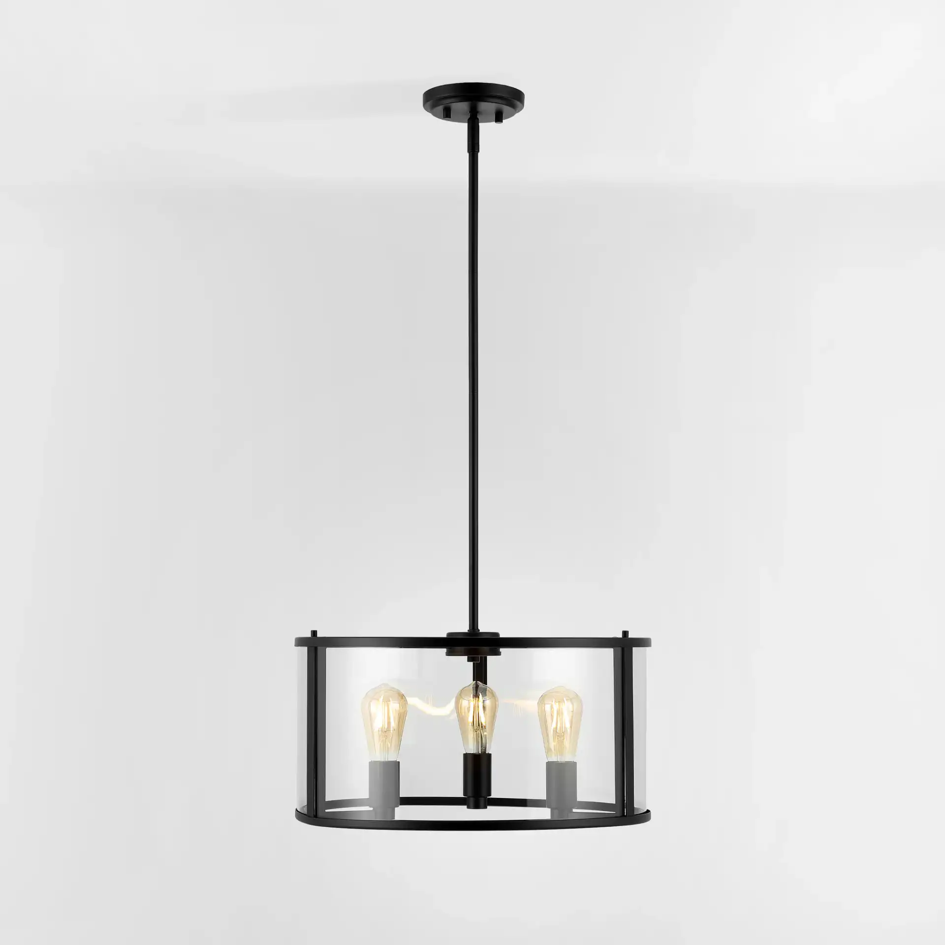 Manlen Three-Light Pendant in Bronze, detail view