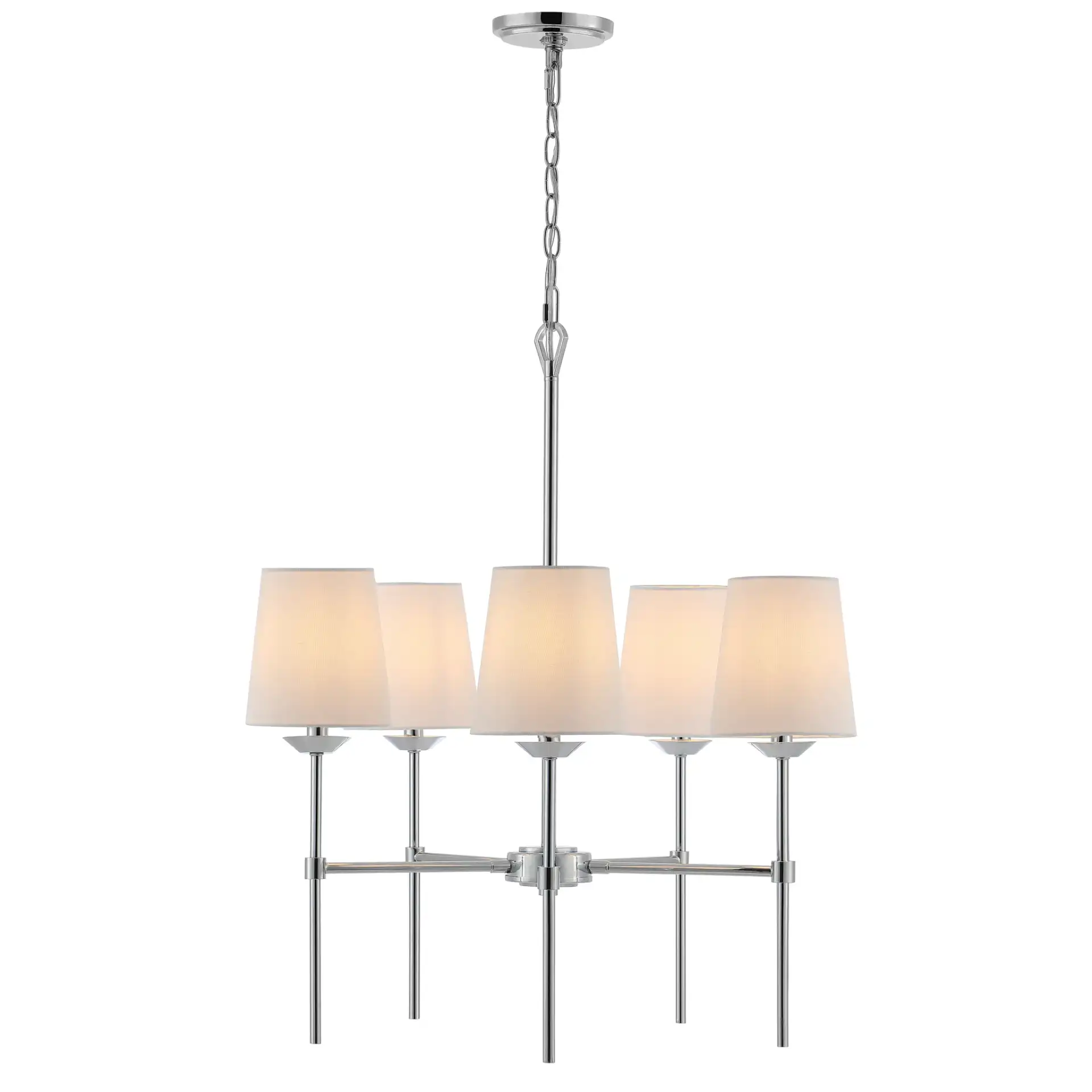 Dortra Five-Light Pendant in Chrome / White