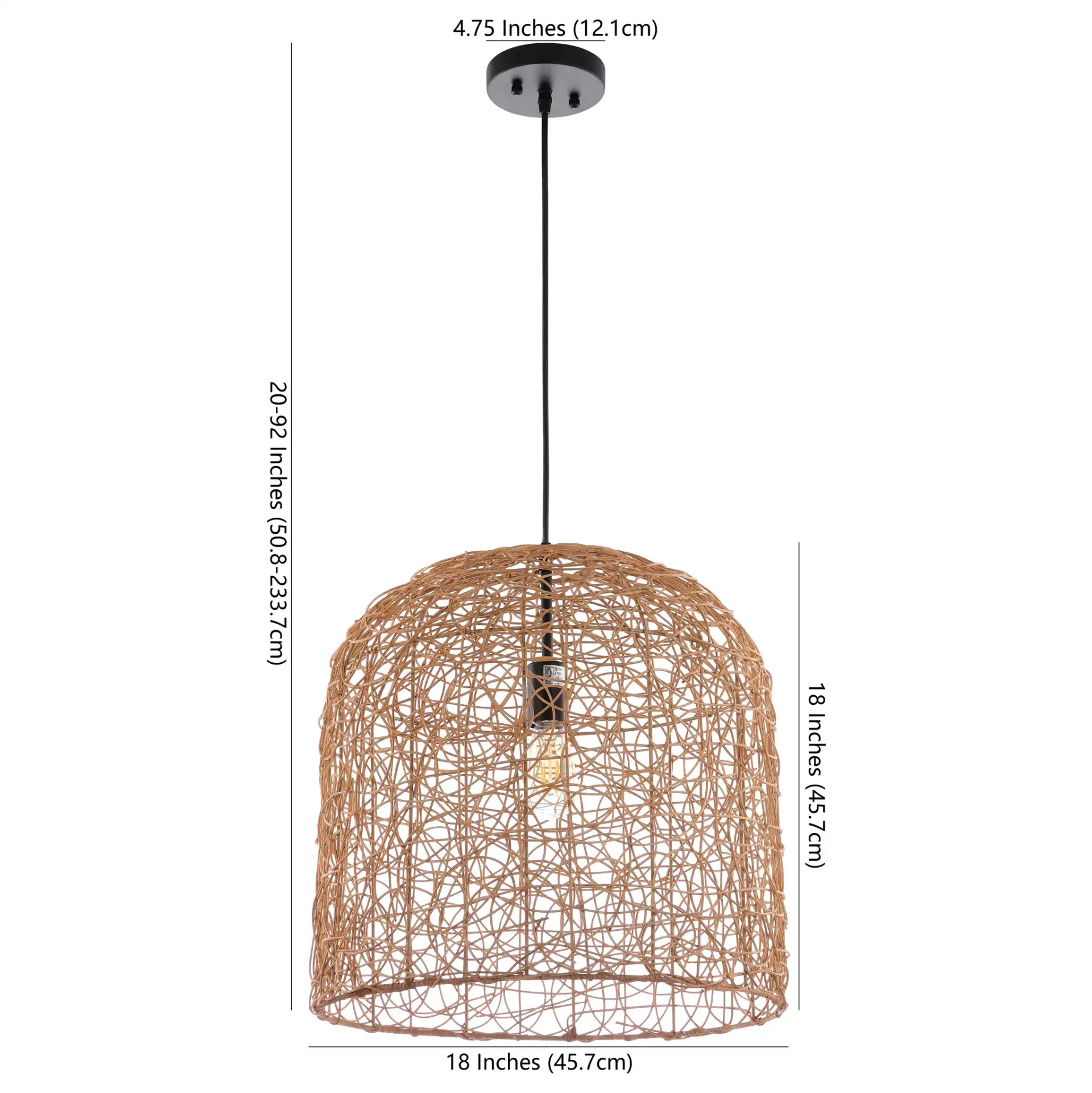 Bianco Pendant in Natural, detail view