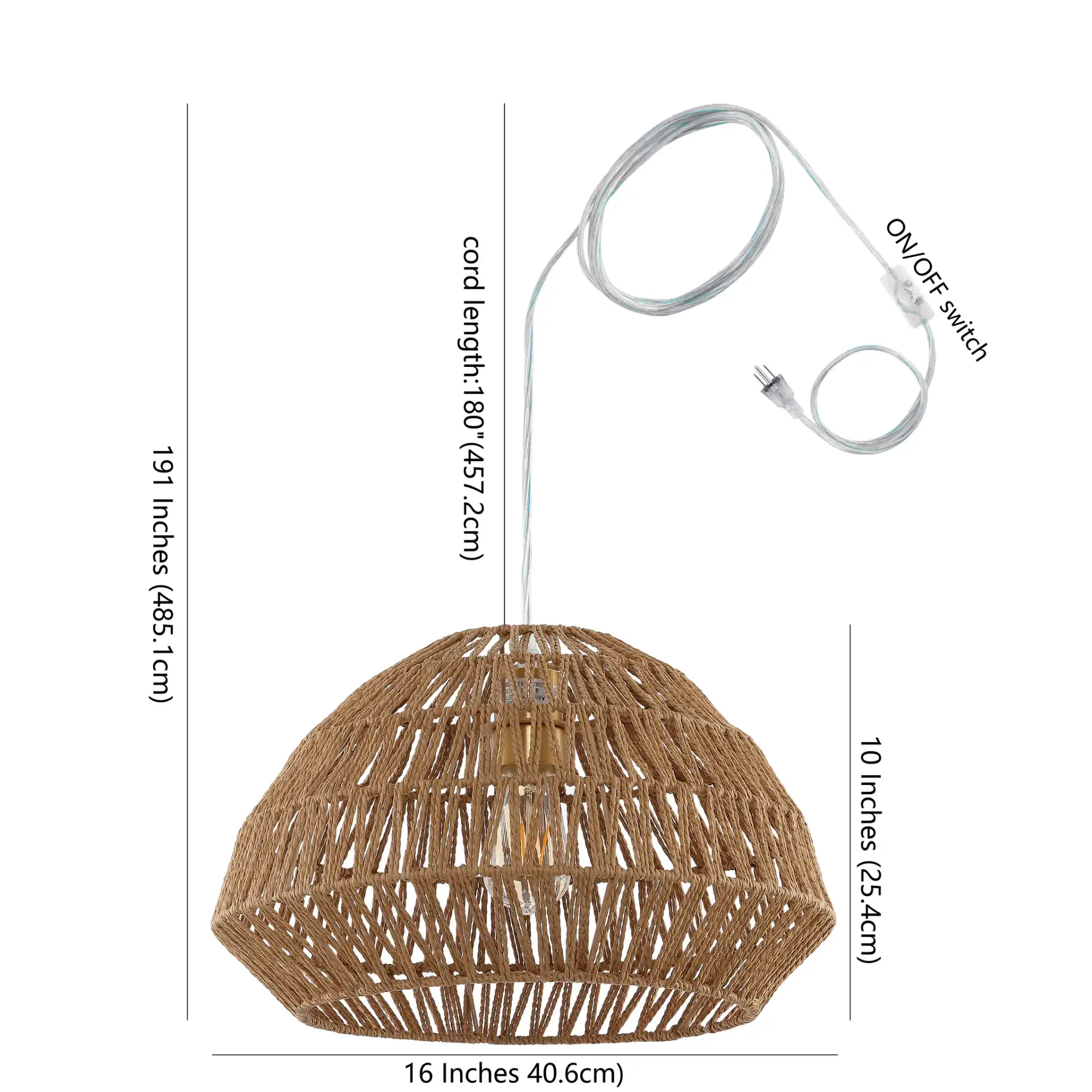 Niamh Pendant in Natural, detail view