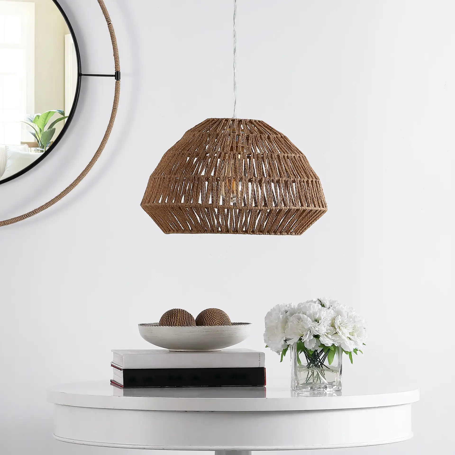 Niamh Pendant in Natural in a styled room