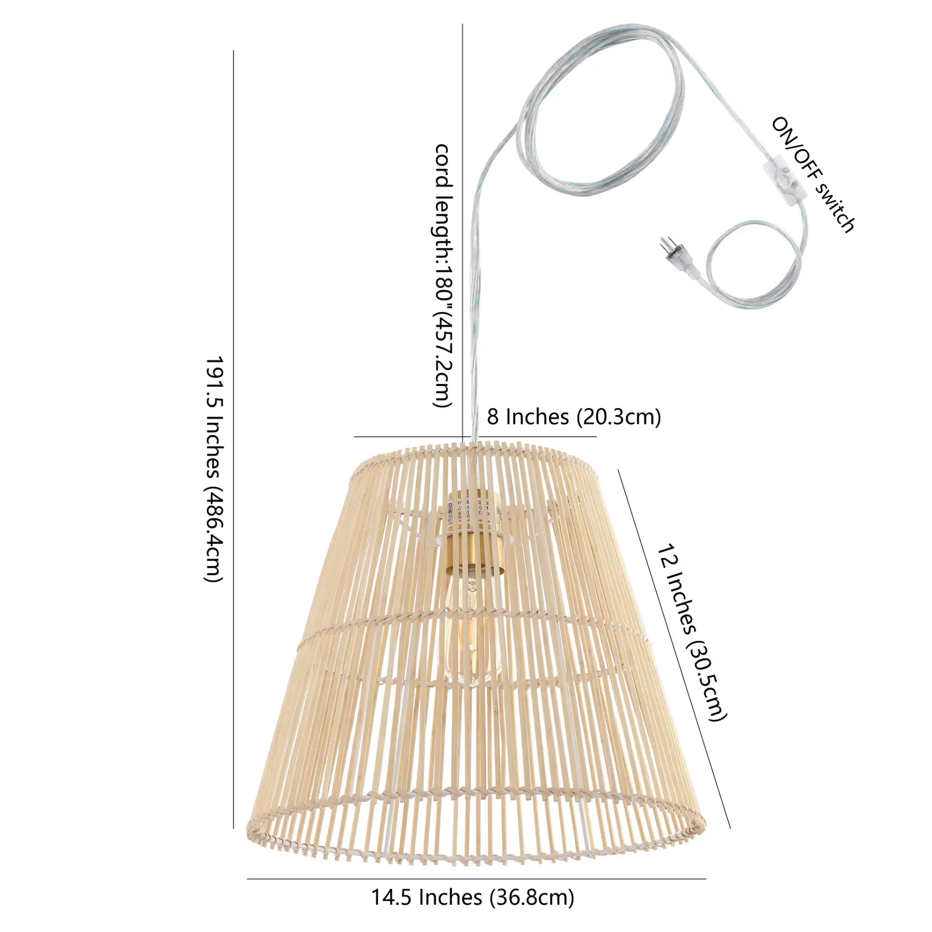 Senya Pendant in Natural, detail view