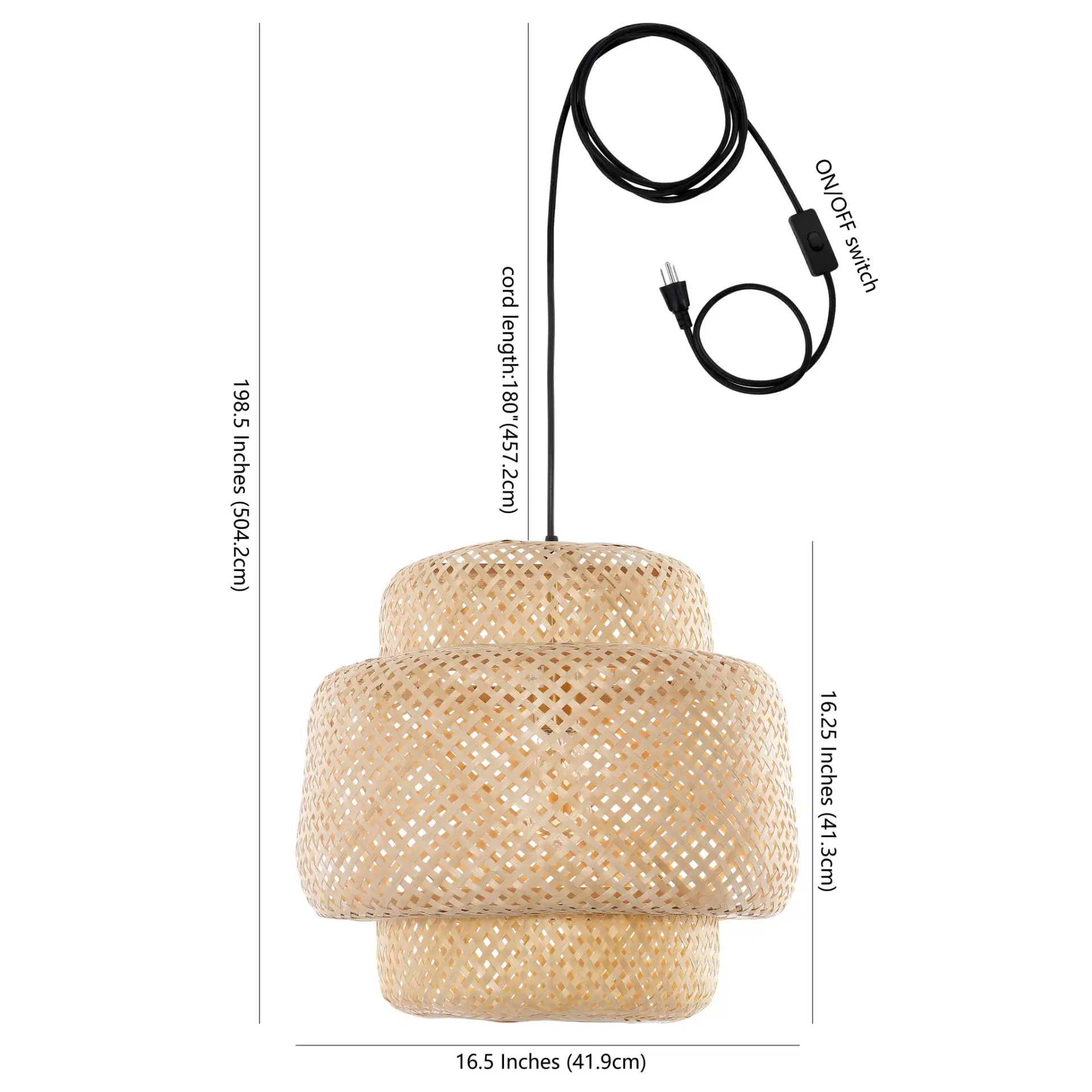 Klara Pendant in Natural, detail view