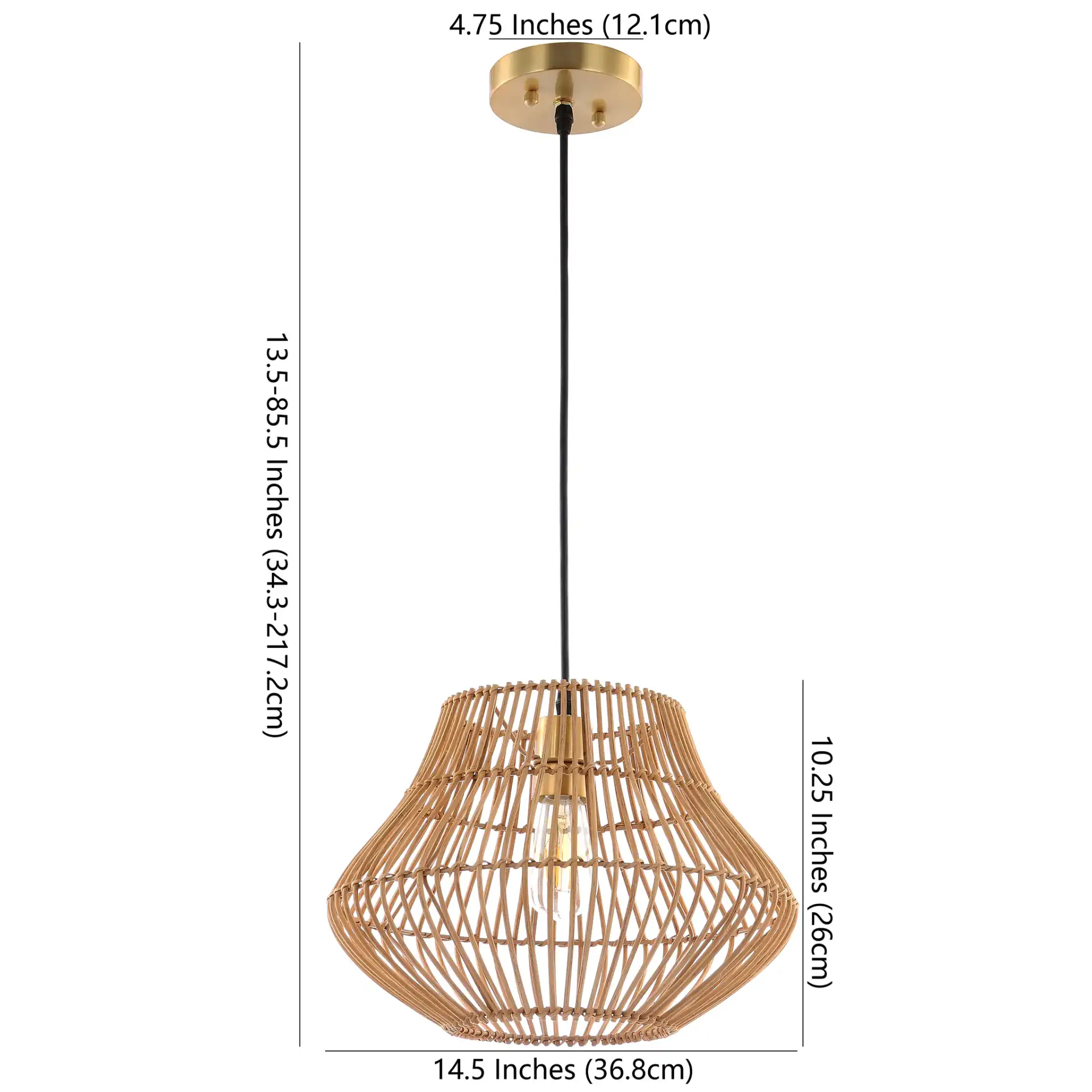 Alcedo Pendant in Natural, detail view