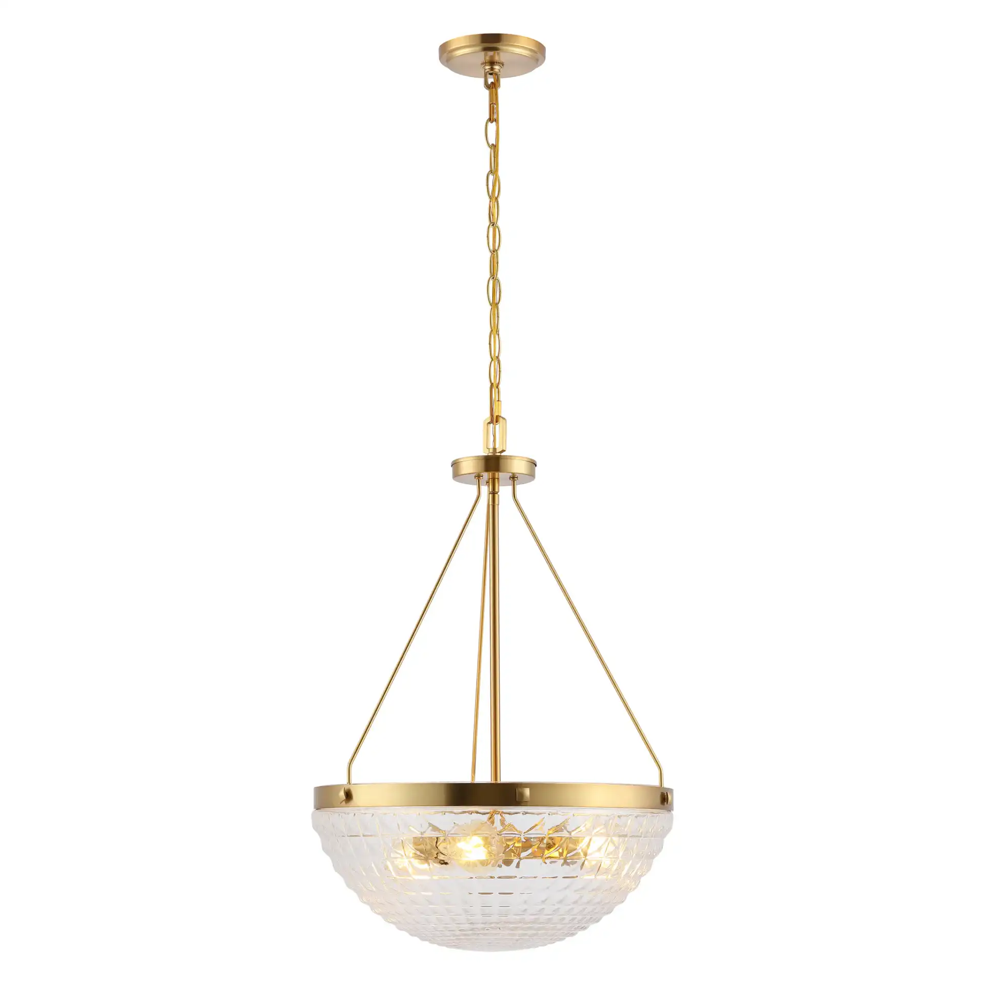 Thorin Three-Light Pendant in Brass