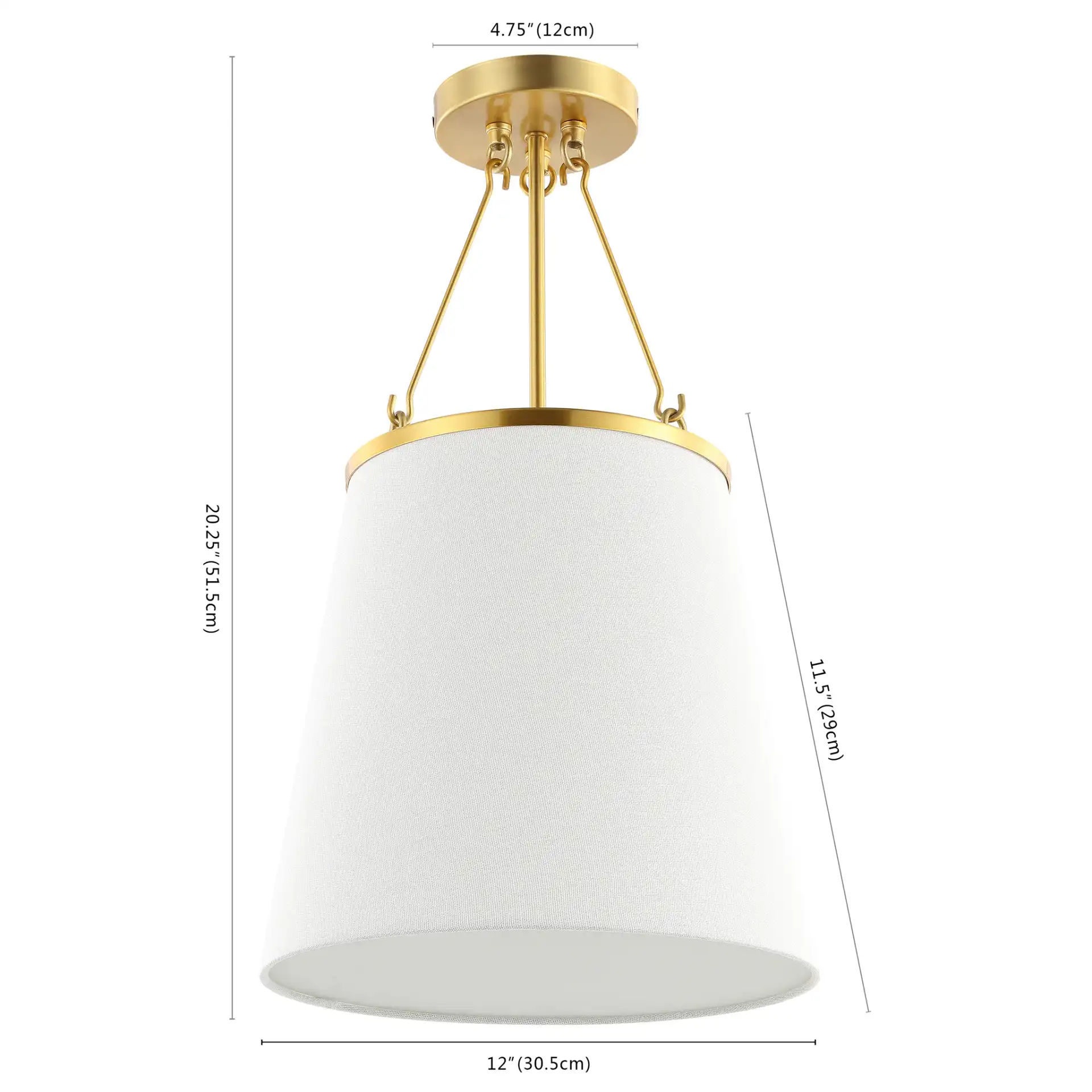 Valor Pendant in Gold / White, detail view
