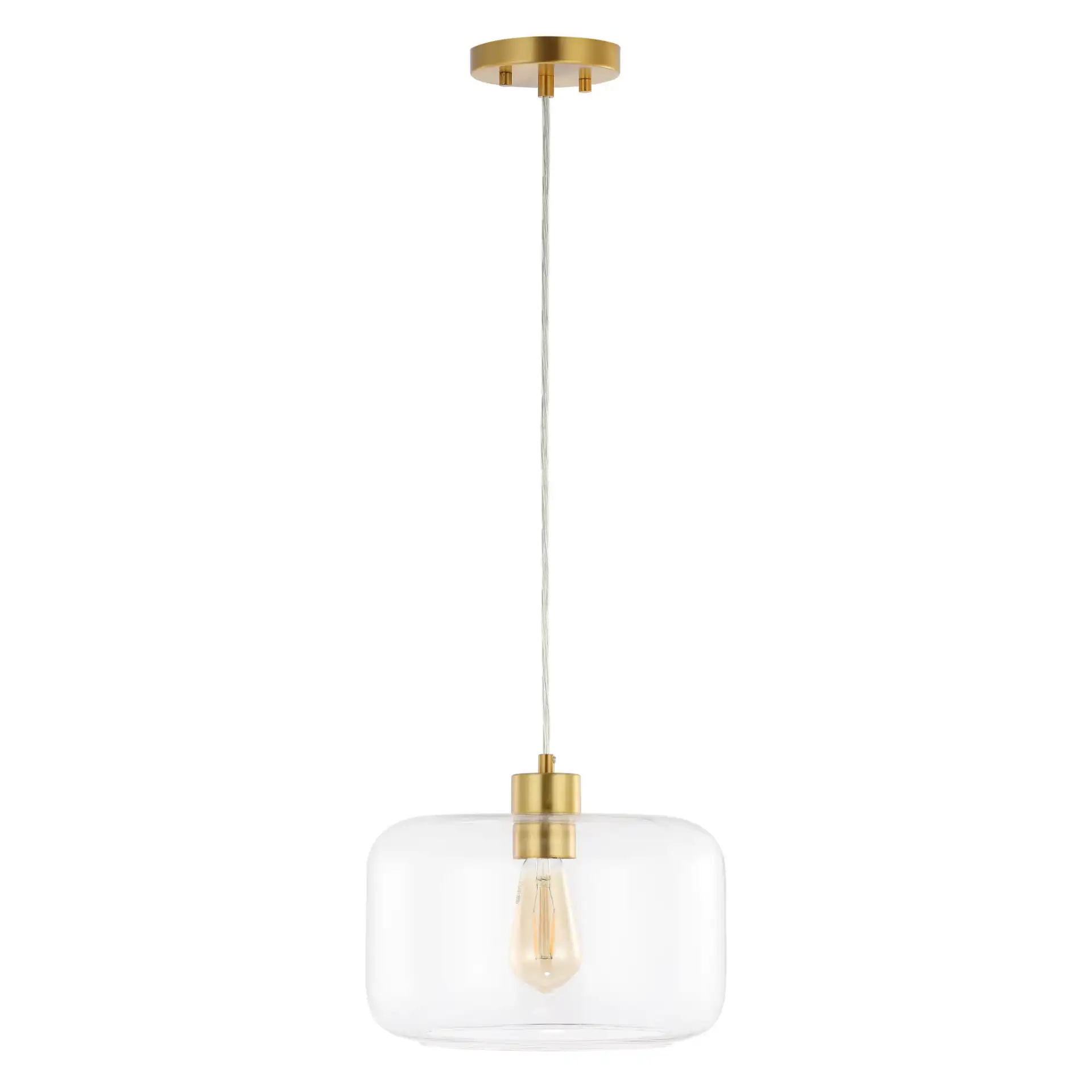 Warden Pendant in Gold / Clear, detail view