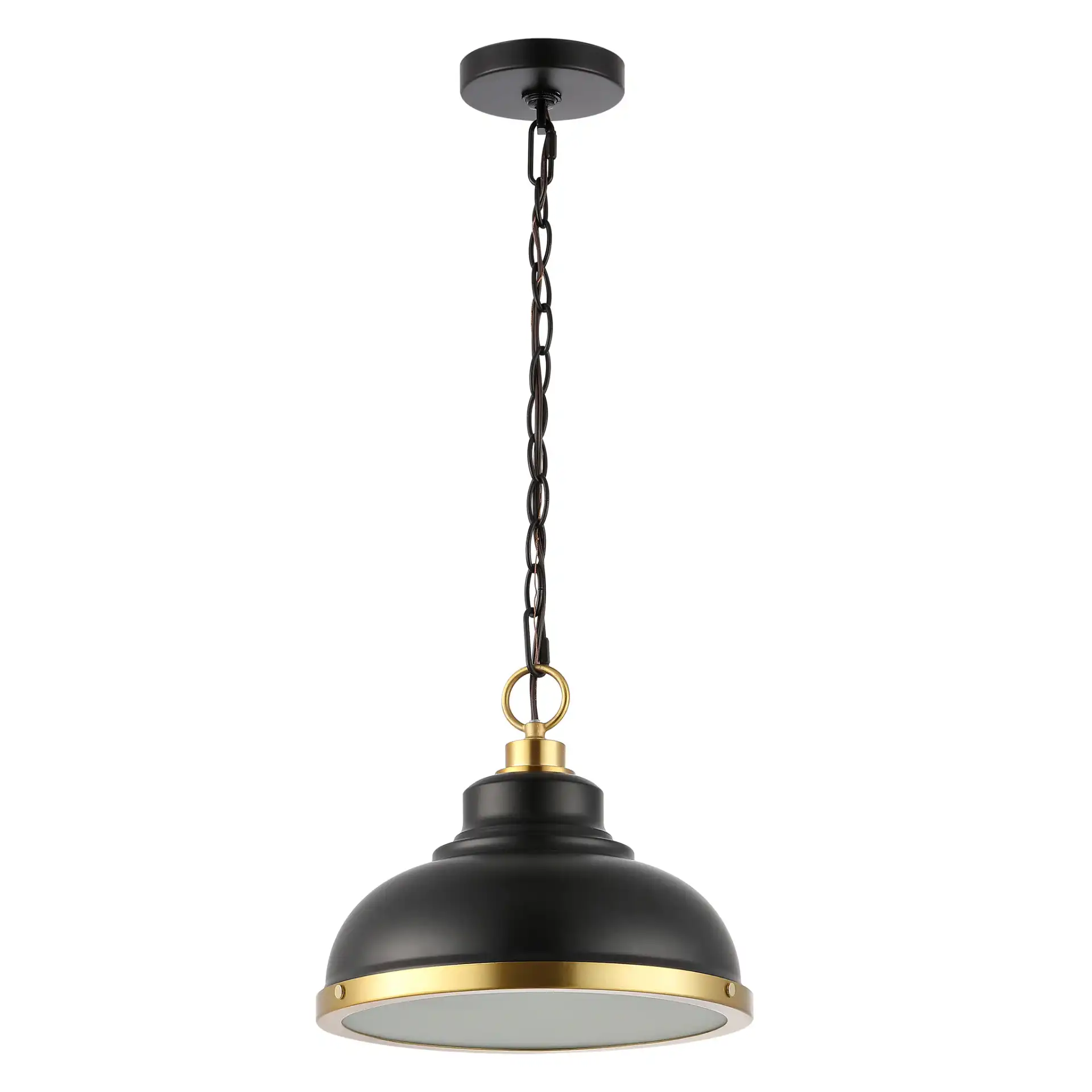 Bastion Pendant in Black / Brass, detail view