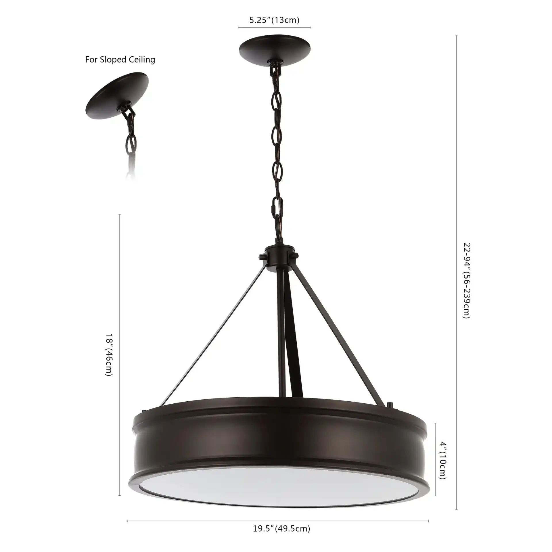 Camlyn Four-Light Pendant in Oil Rub Bronze, detail view