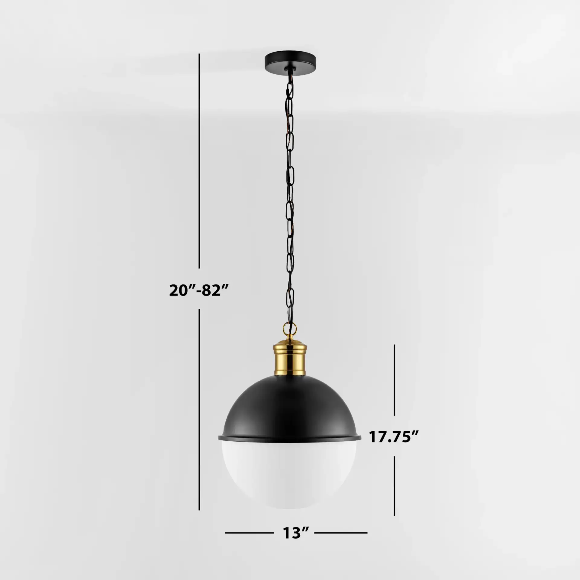 Daylily Pendant in Black / Brass, detail view