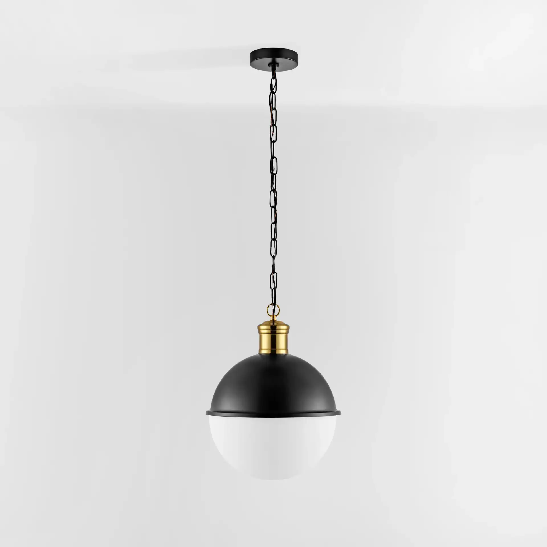 Daylily Pendant in Black / Brass, detail view