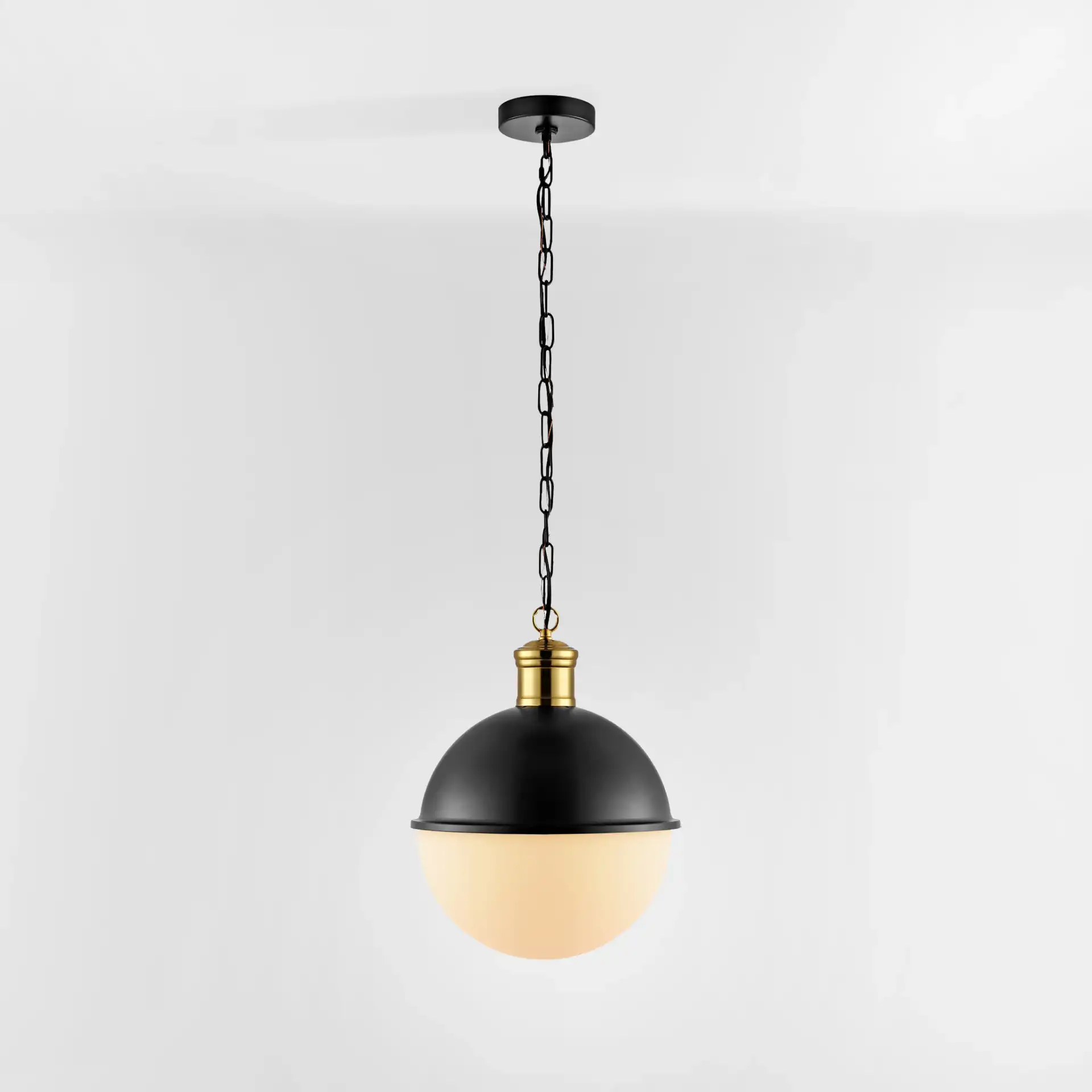 Daylily Pendant in Black / Brass, detail view