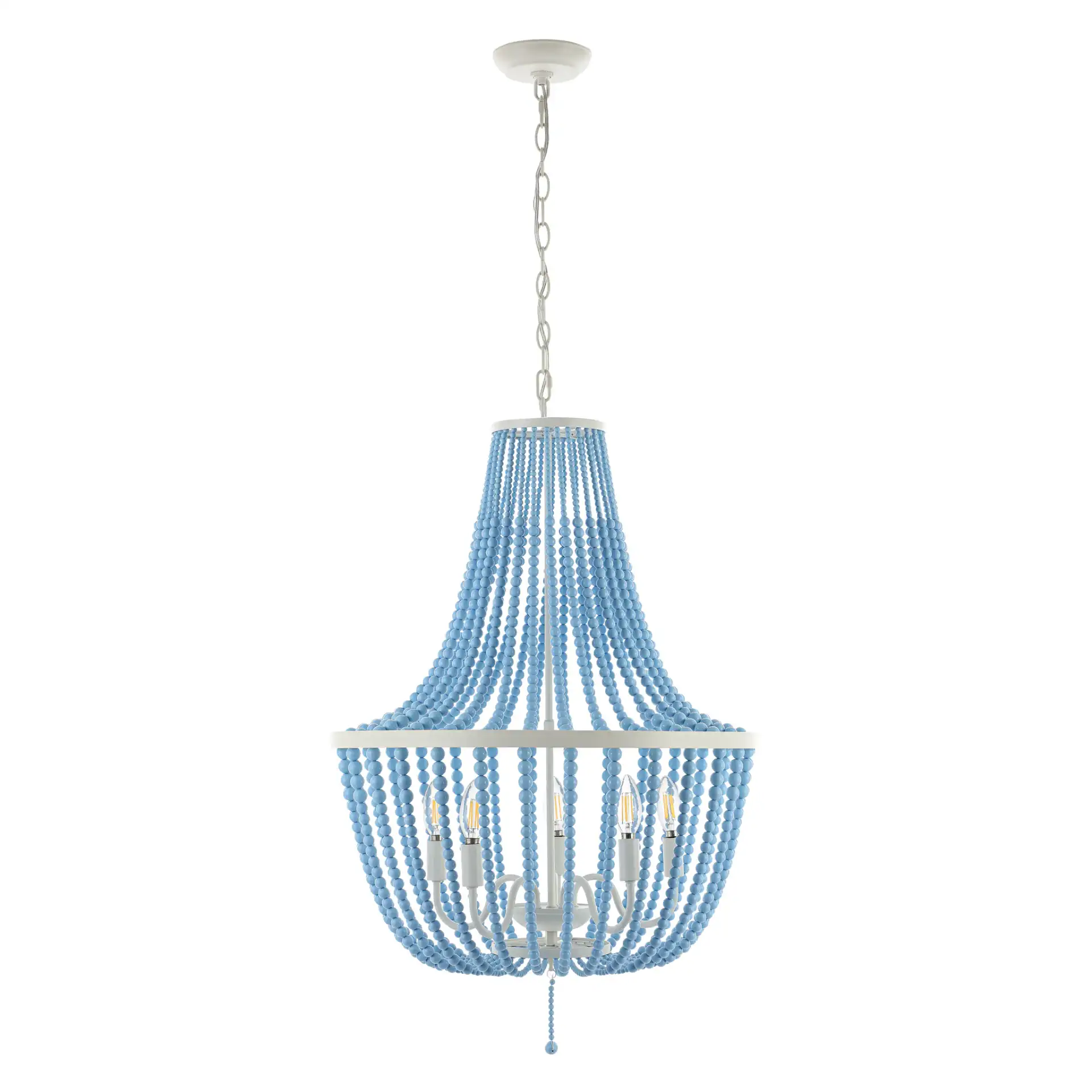 Elanie Five-Light Pendant in Cream, detail view