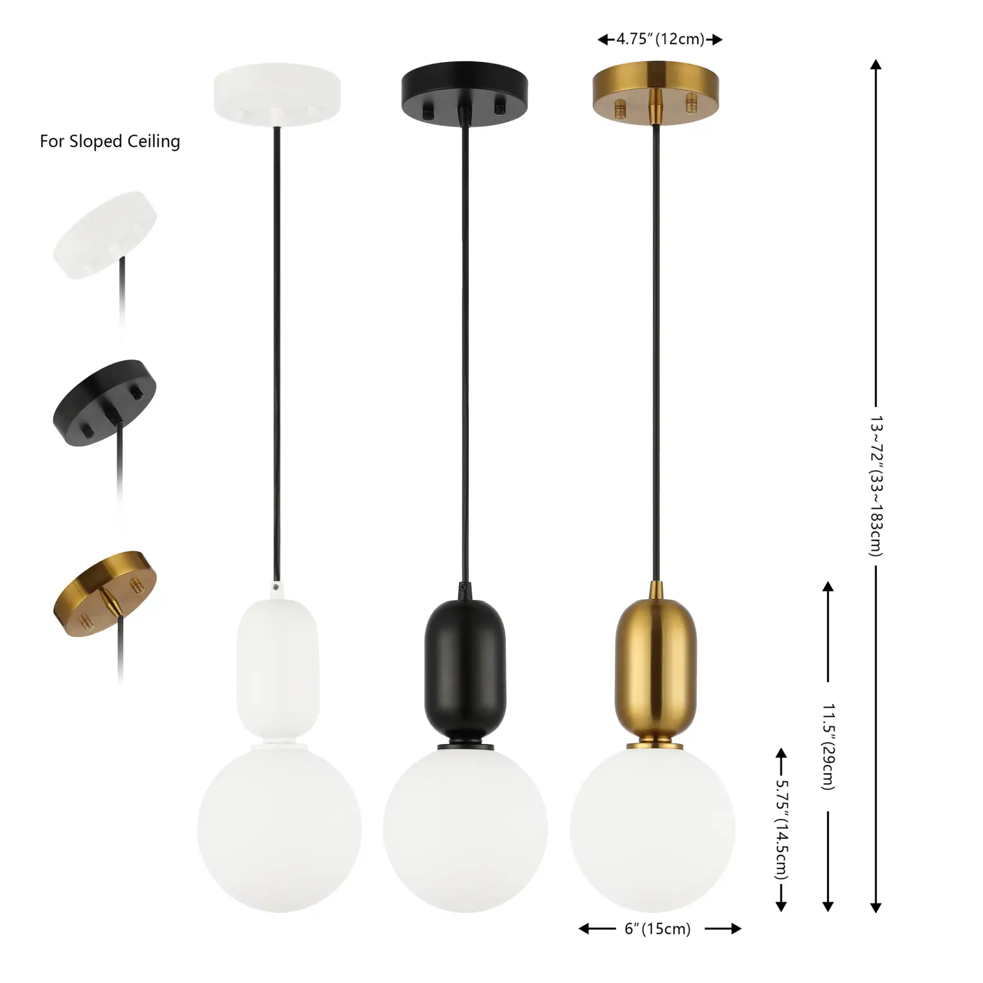 Amagiri Pendant (Set of 3) in Assorted, detail view
