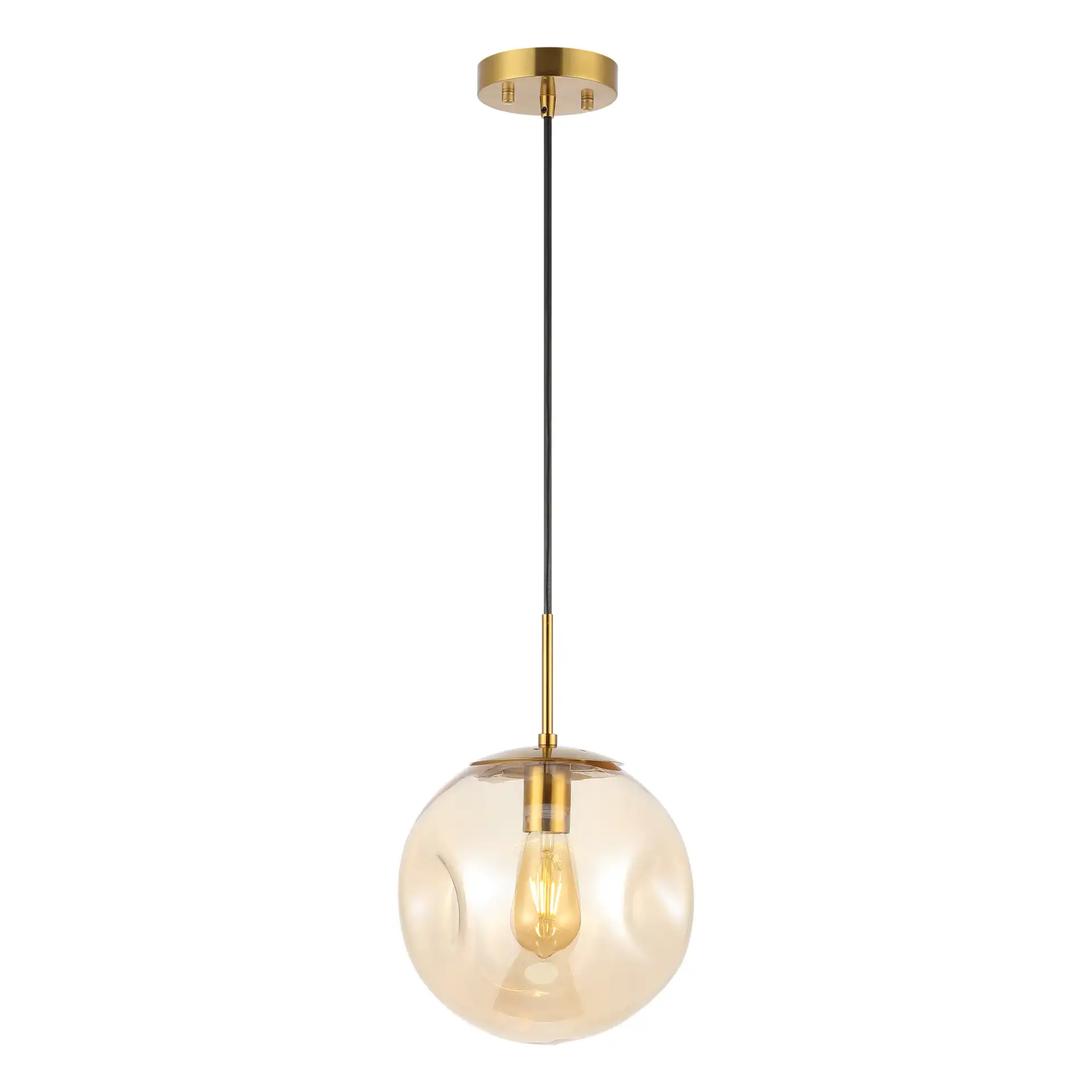 Cyril Pendant in Amber / Brass