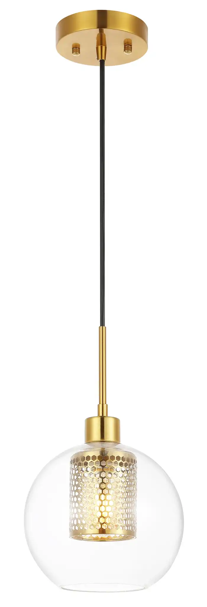 Toronto Pendant in Clear / Brass
