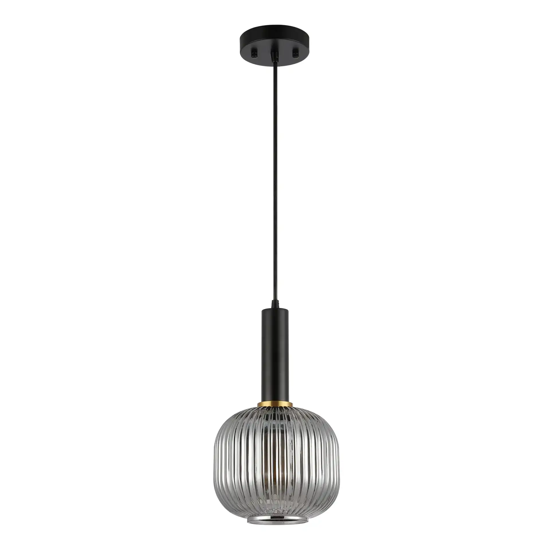 Rynner Pendant in Smoke Gray / Black, detail view