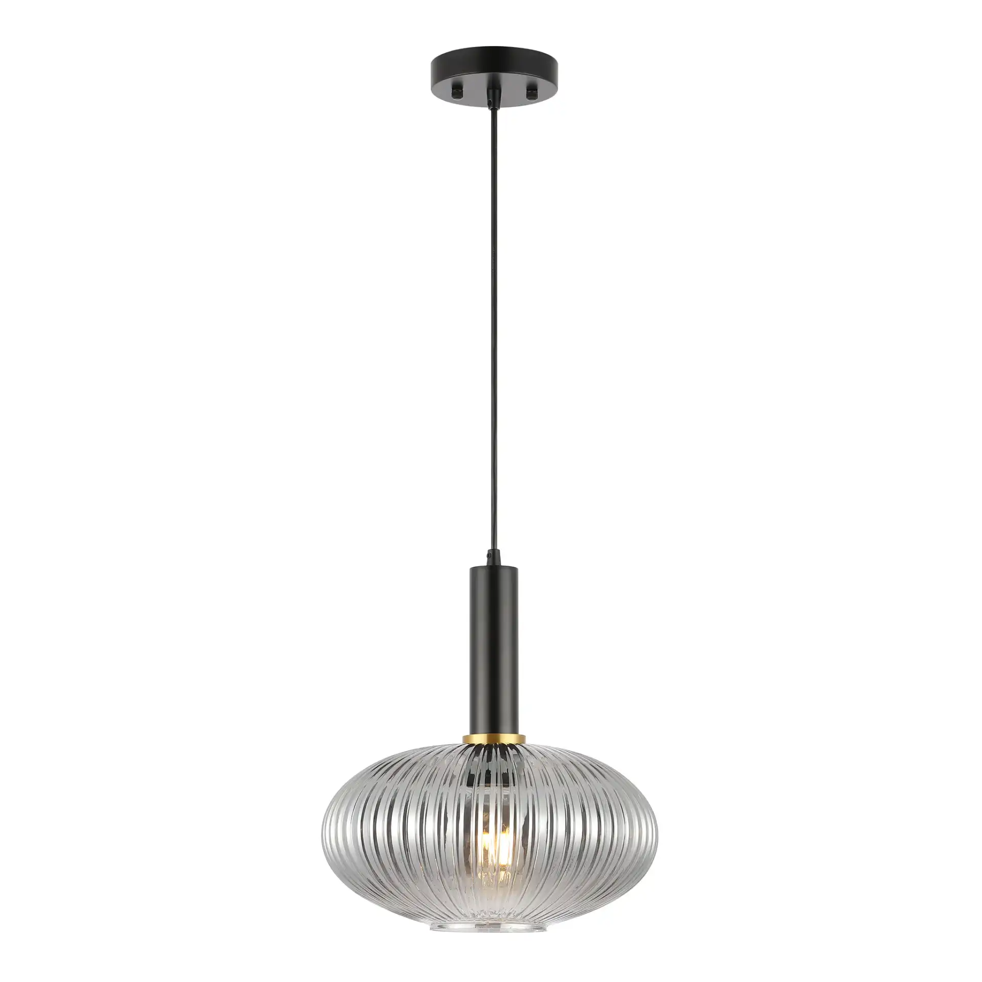 Zeon Pendant in Smoke Gray / Black