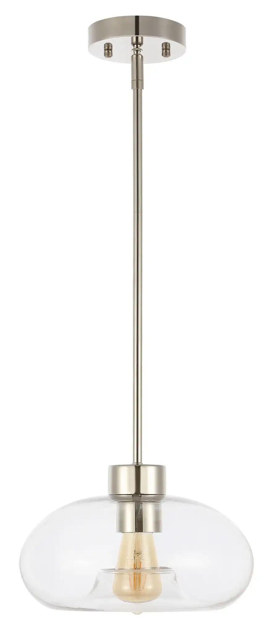 Wessley Pendant in Clear / Nickel, detail view