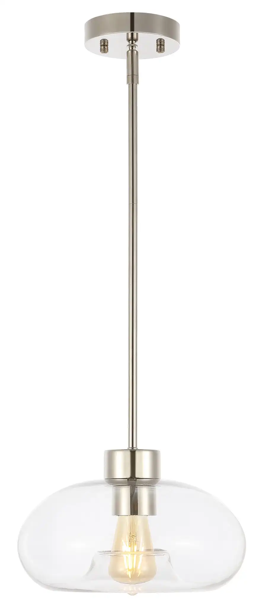 Wessley Pendant in Clear / Nickel