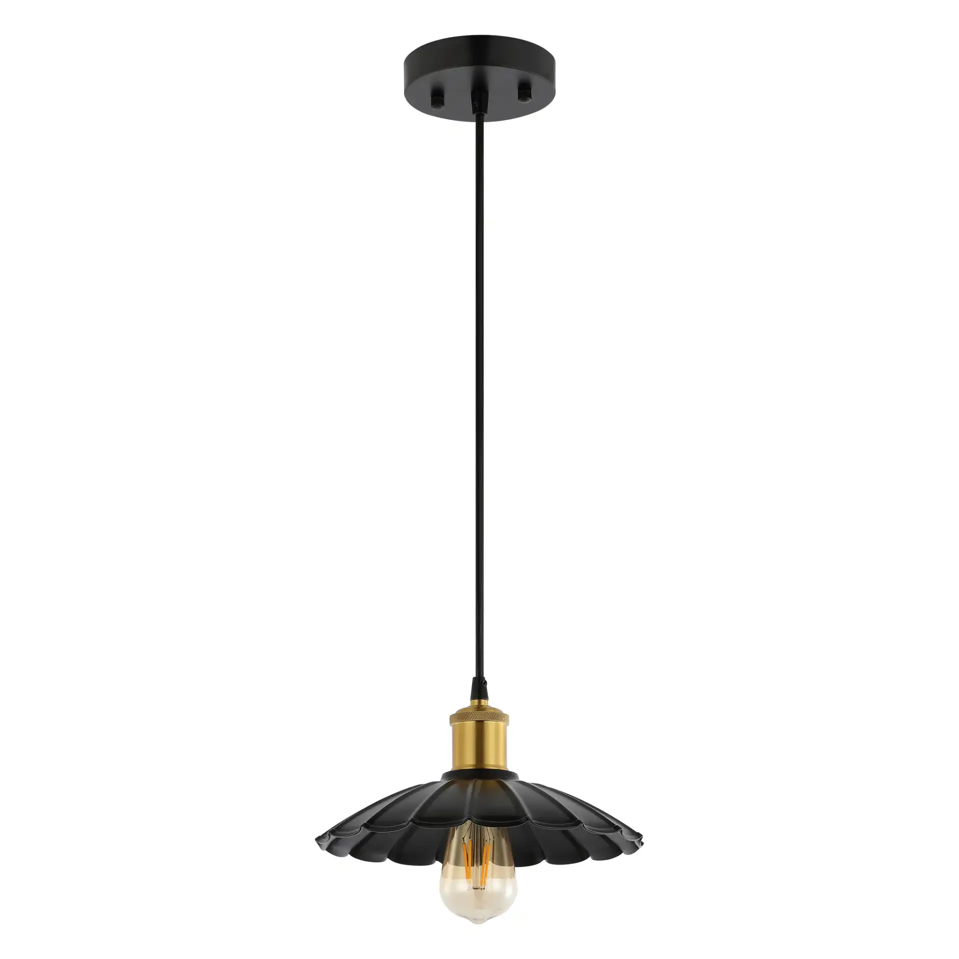 Novaire Pendant in Black / Brass, detail view