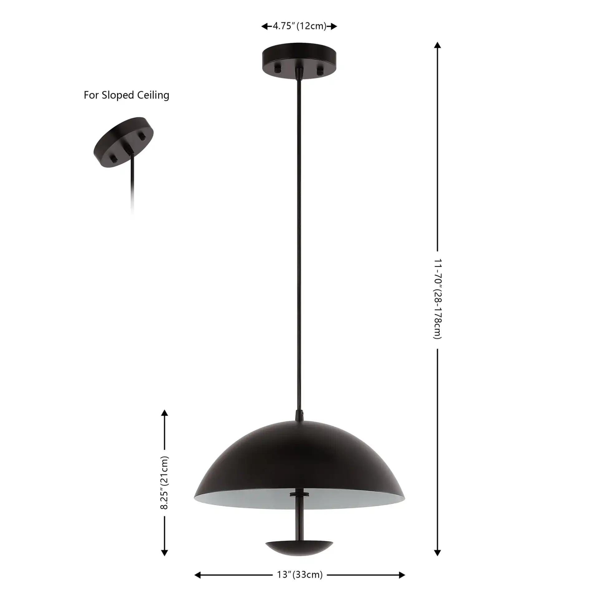 Lybrin Pendant in Black, detail view