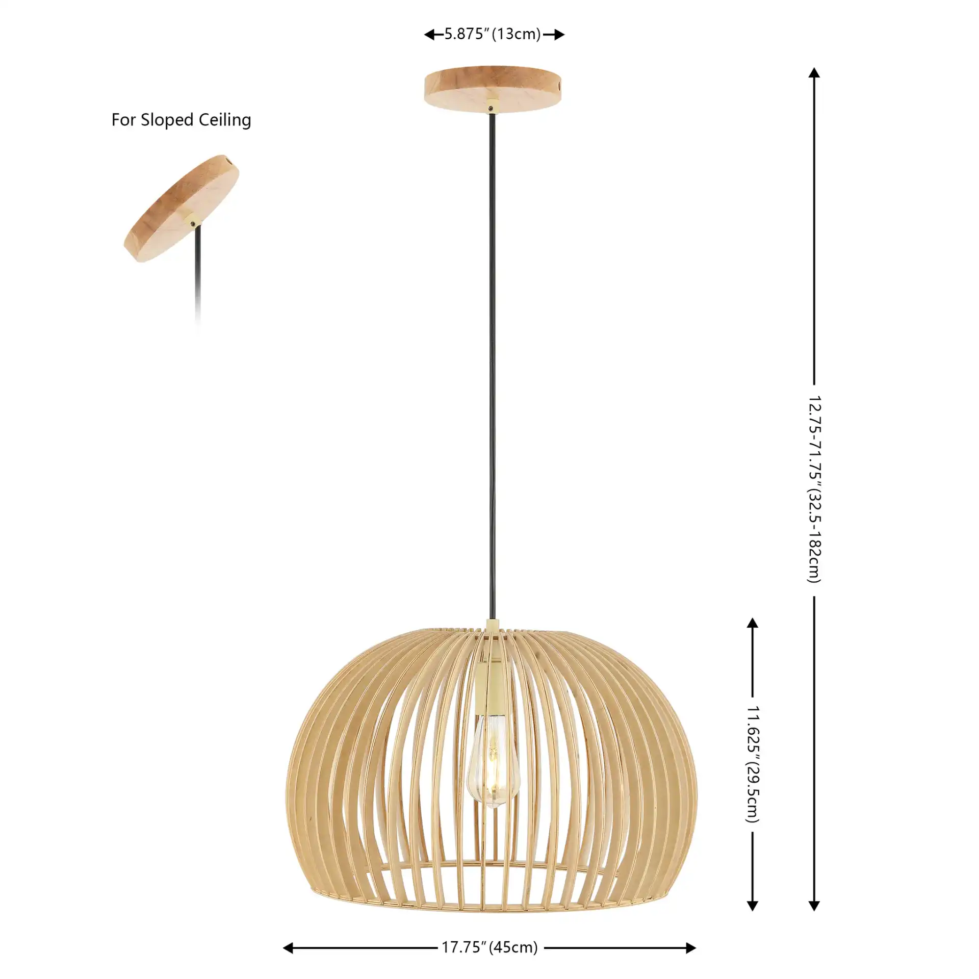 Mesa Pendant in Natural, detail view