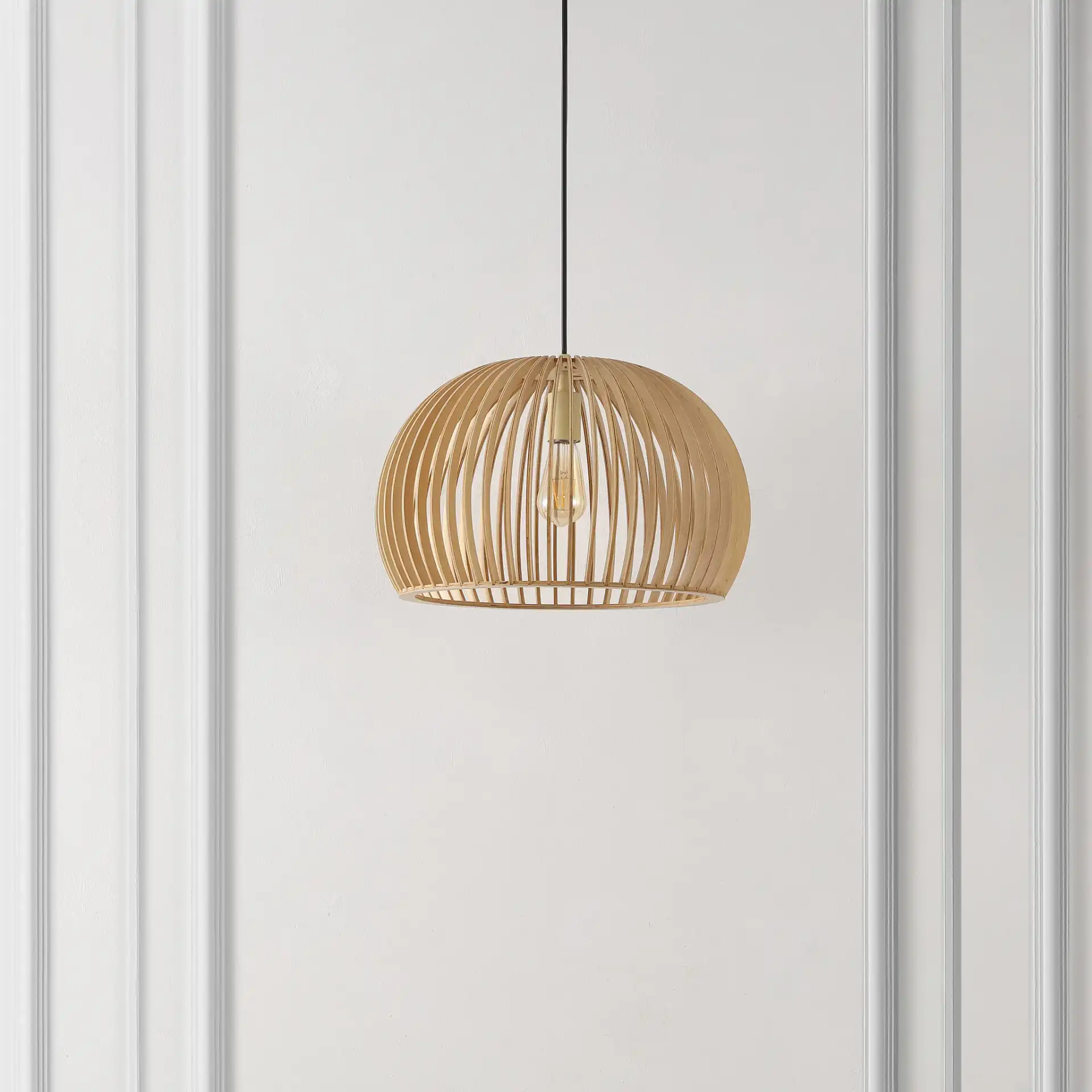 Mesa Pendant in Natural in a styled room