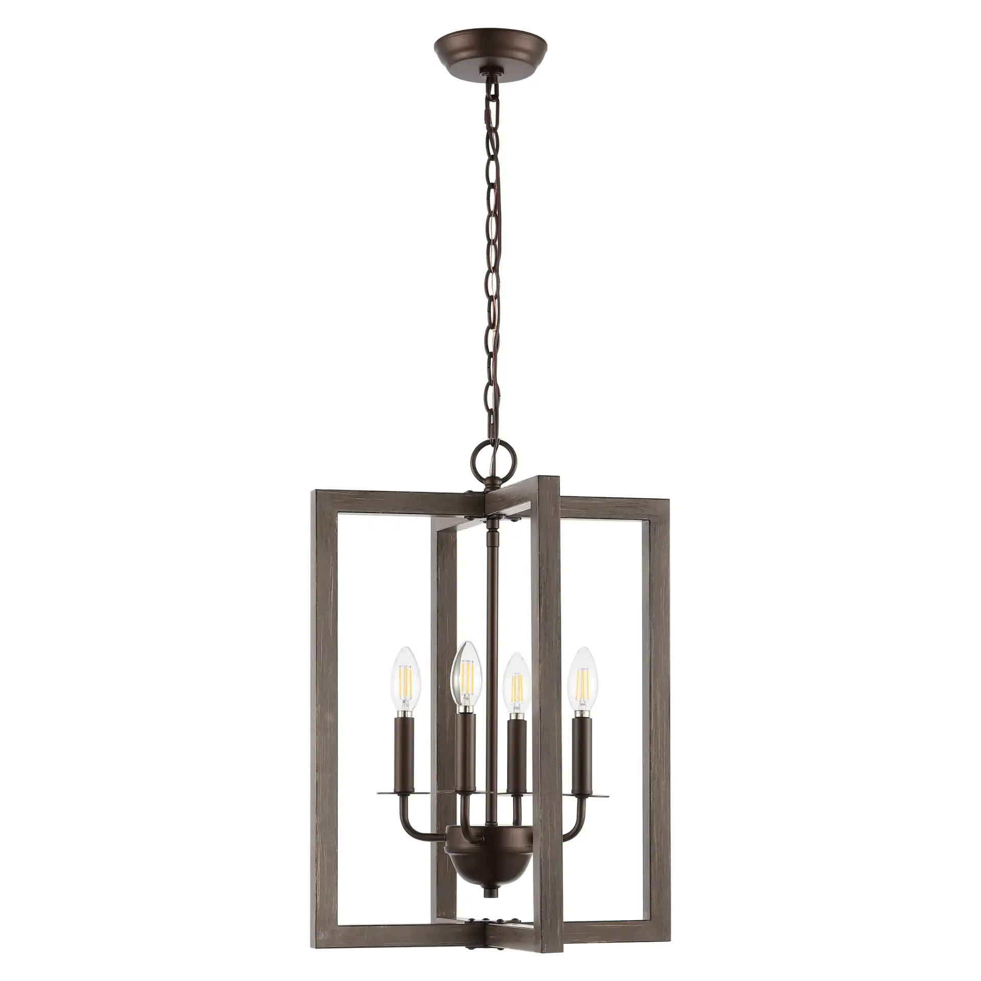 Winter Four-Light Pendant in Walnut / Oil Rub Bronze, detail view