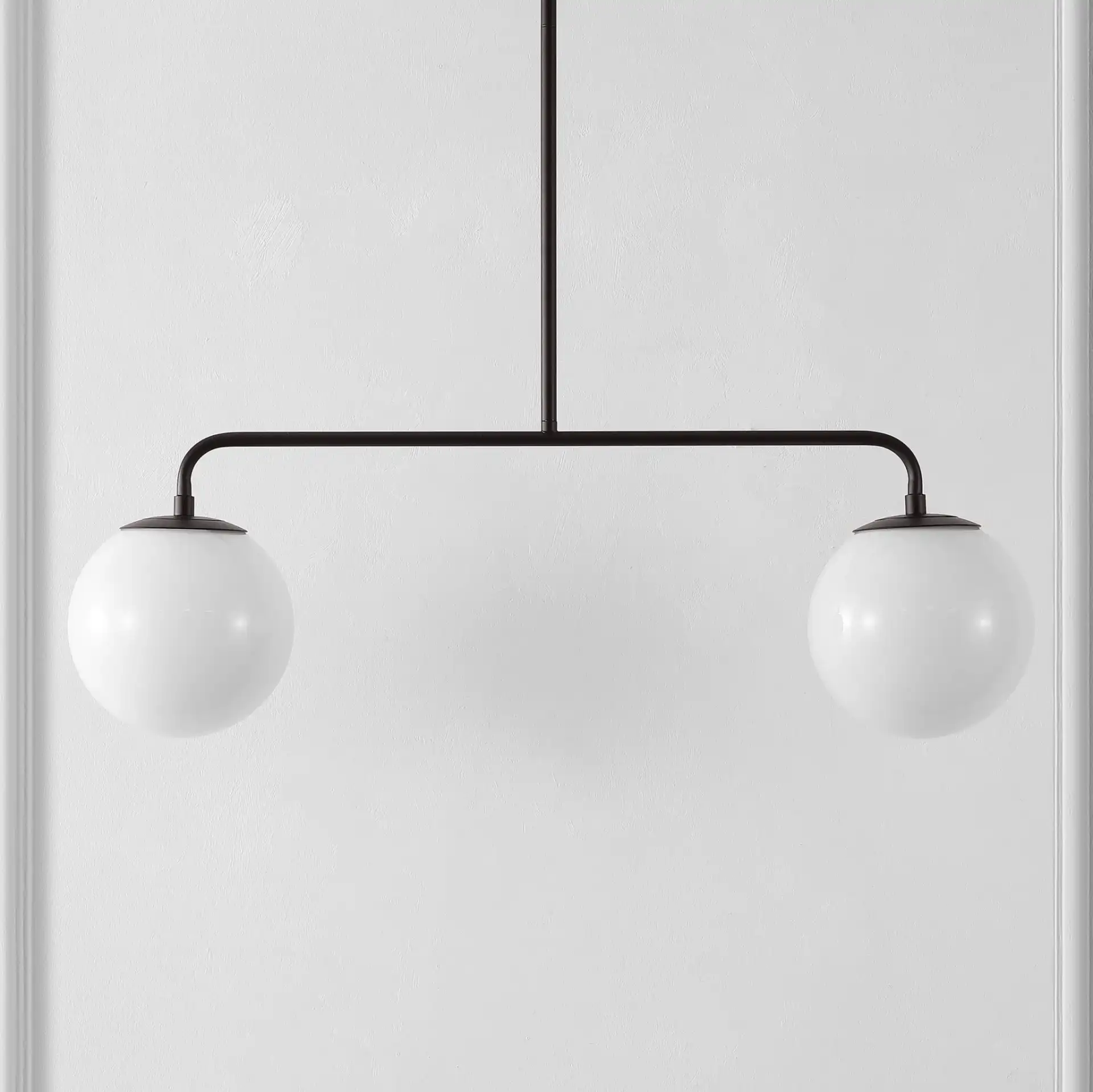 Conyer Two-Light Pendant in Black, detail view