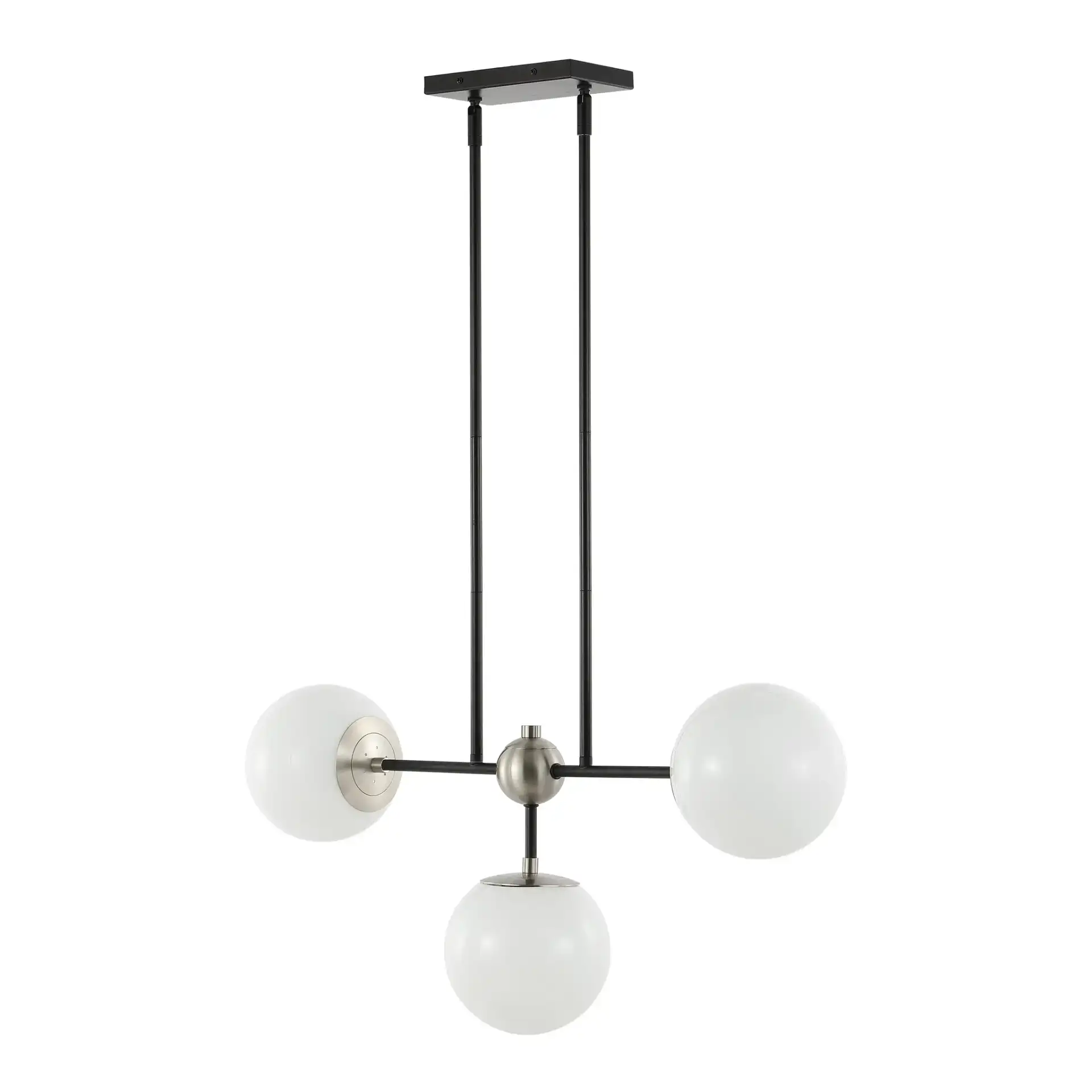 Collier Three-Light Pendant in Black / Nickel, detail view