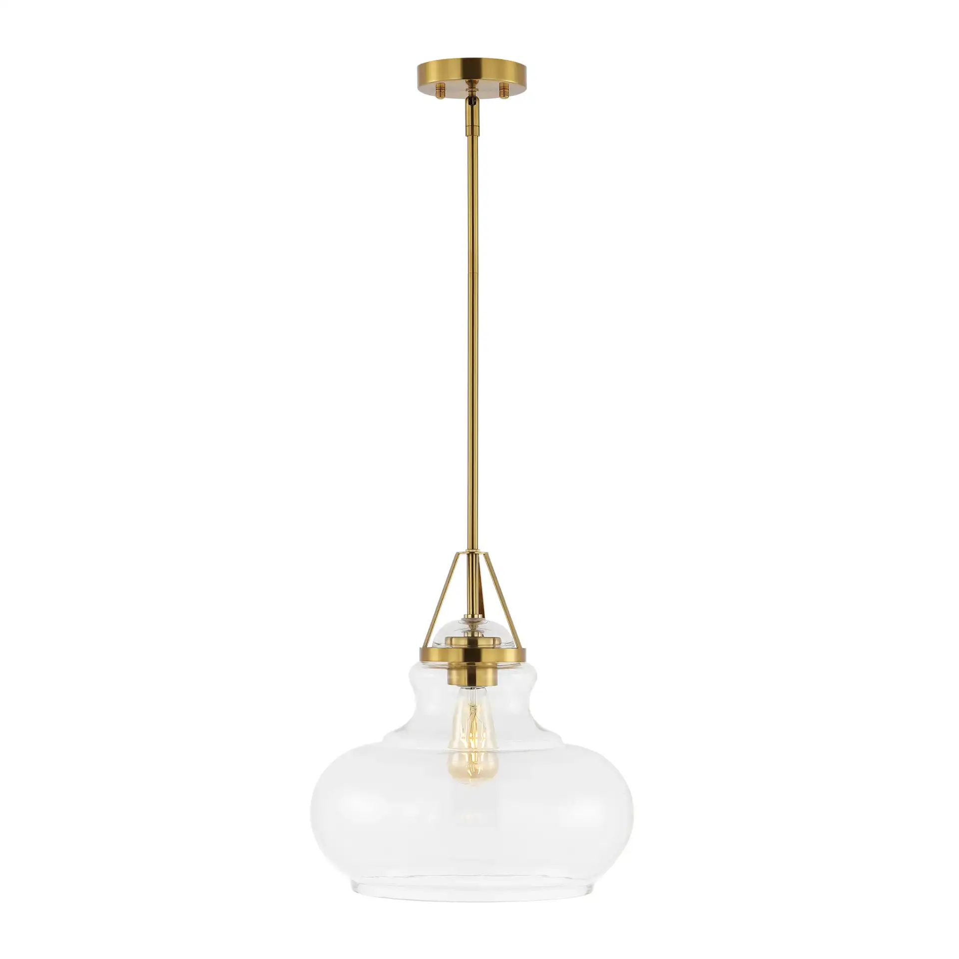 Salud Pendant in Brass / Clear