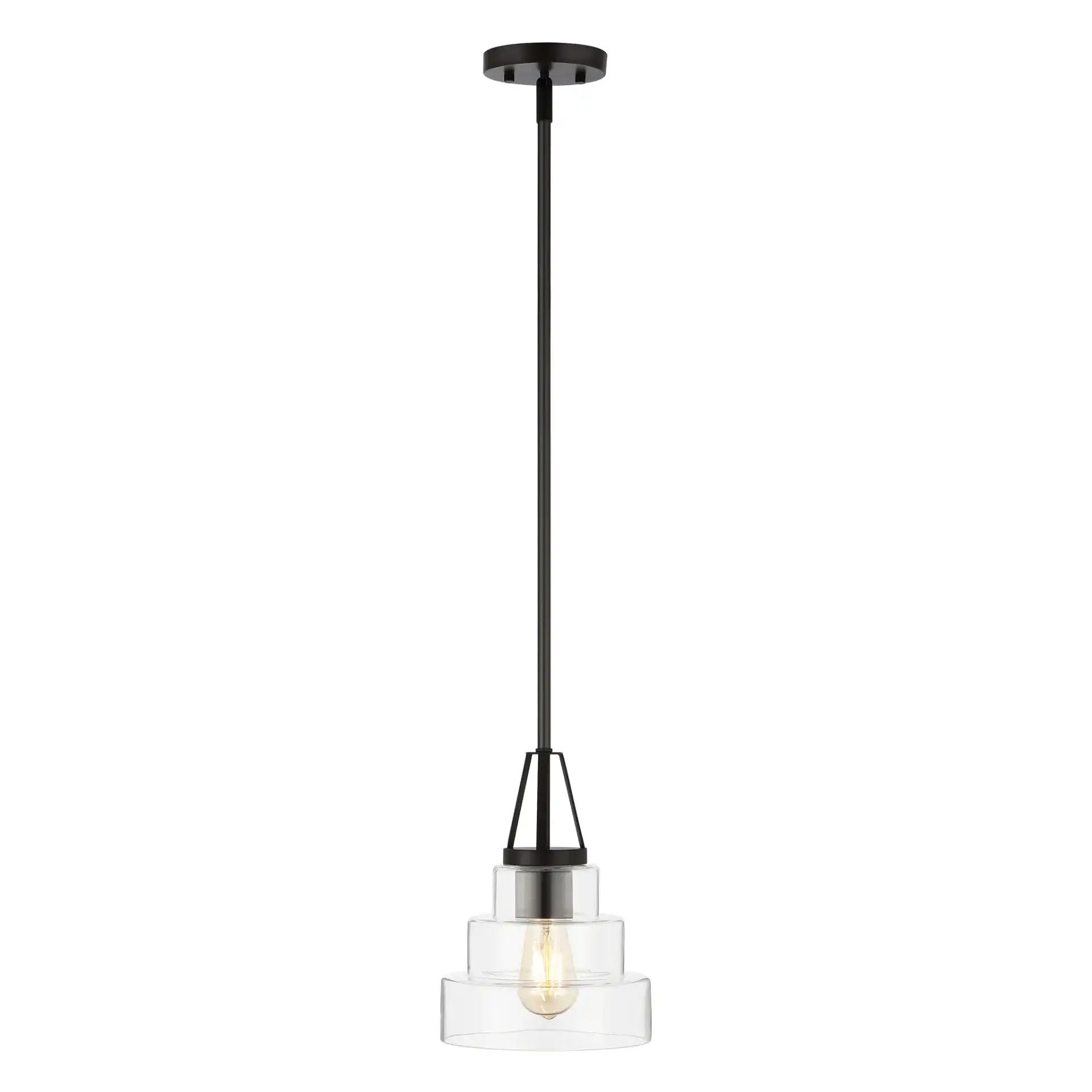 Raylen Pendant in Clear / Oil Rub Bronze