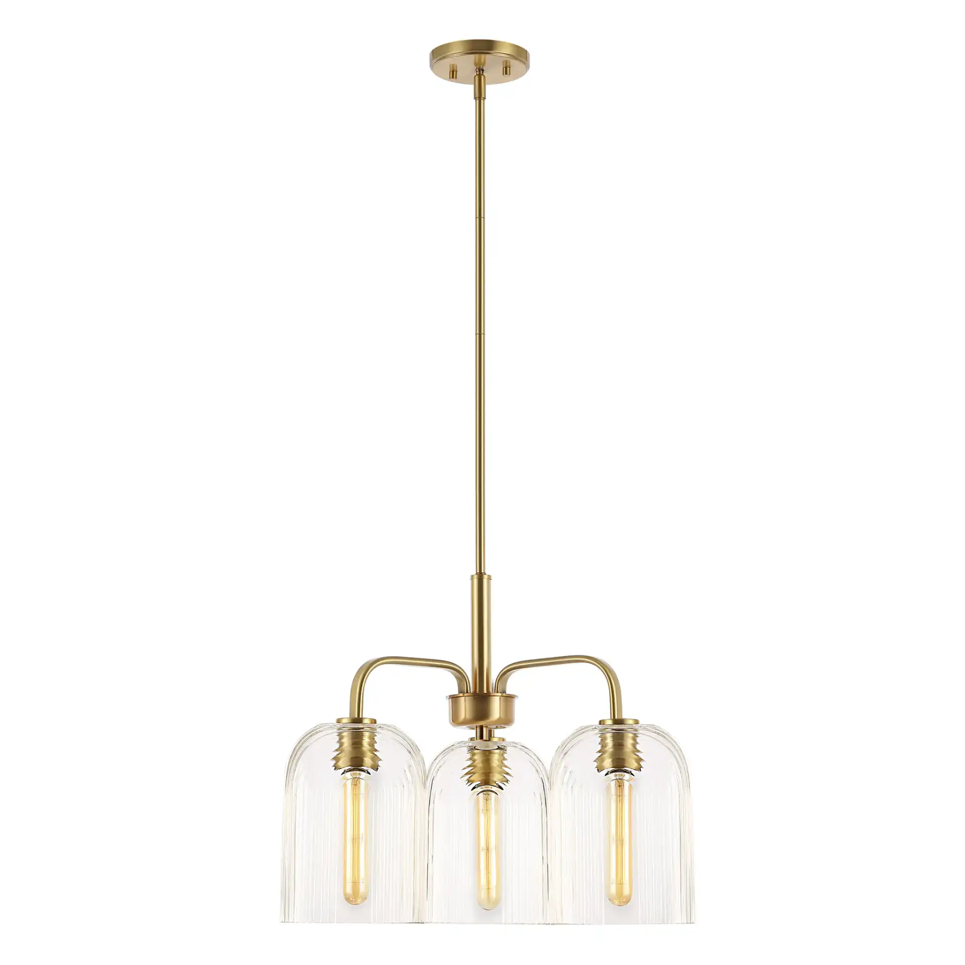 Romeyn Three-Light Pendant in Brass