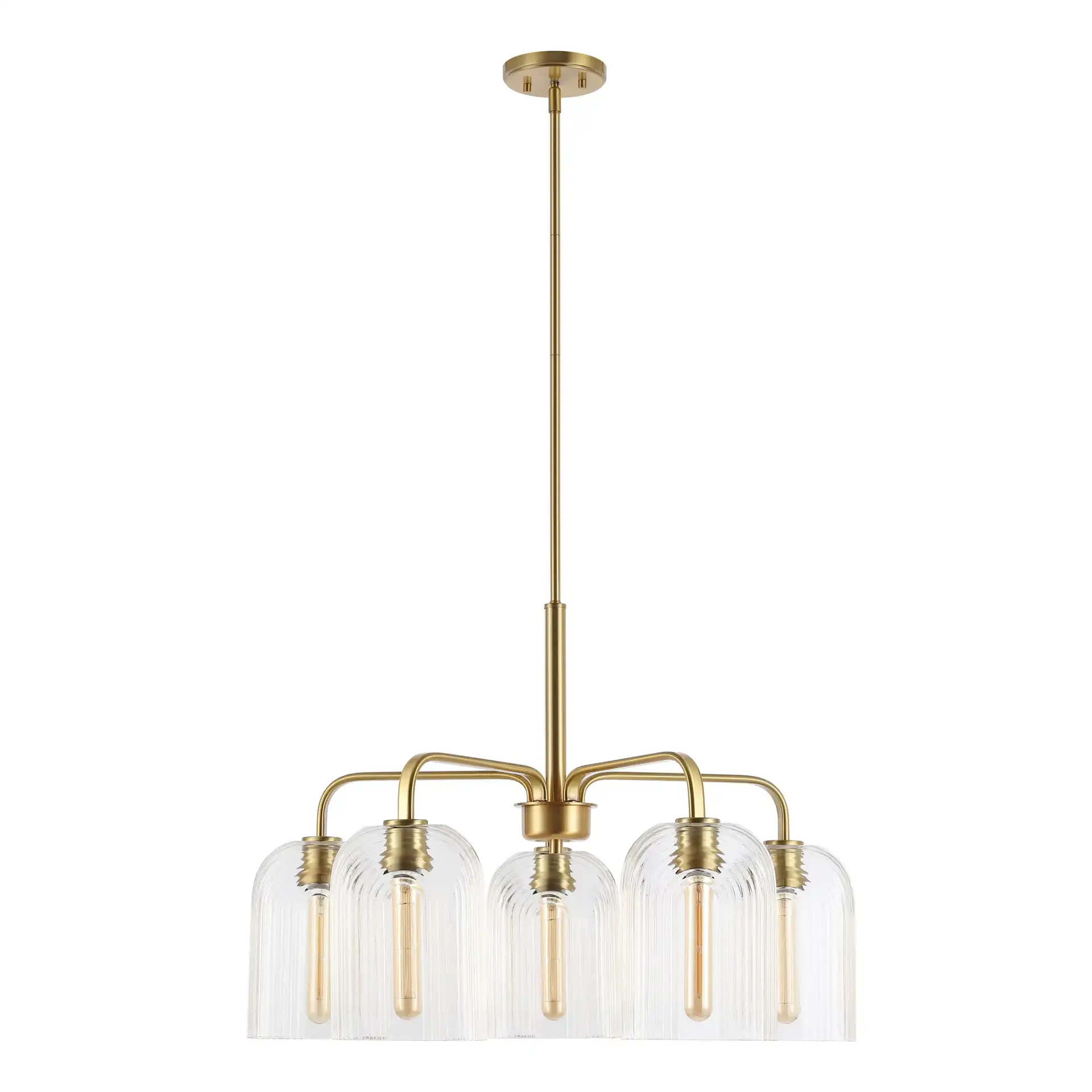 Idelle Five-Light Pendant in Brass, detail view